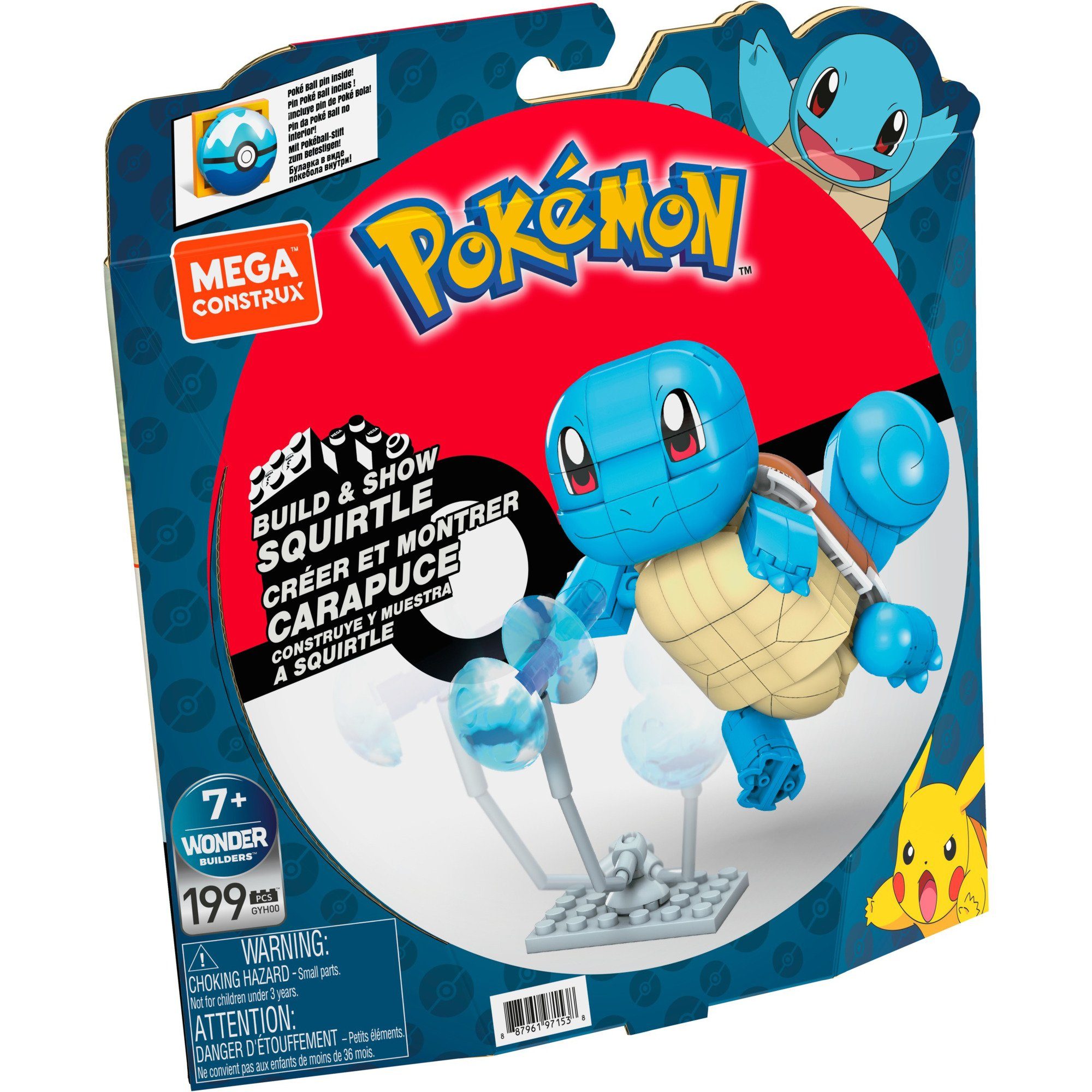 MEGA BLOKS MEGA Pokémon-Bauspielzeug-Set Build & Show Schiggy Spielbausteine