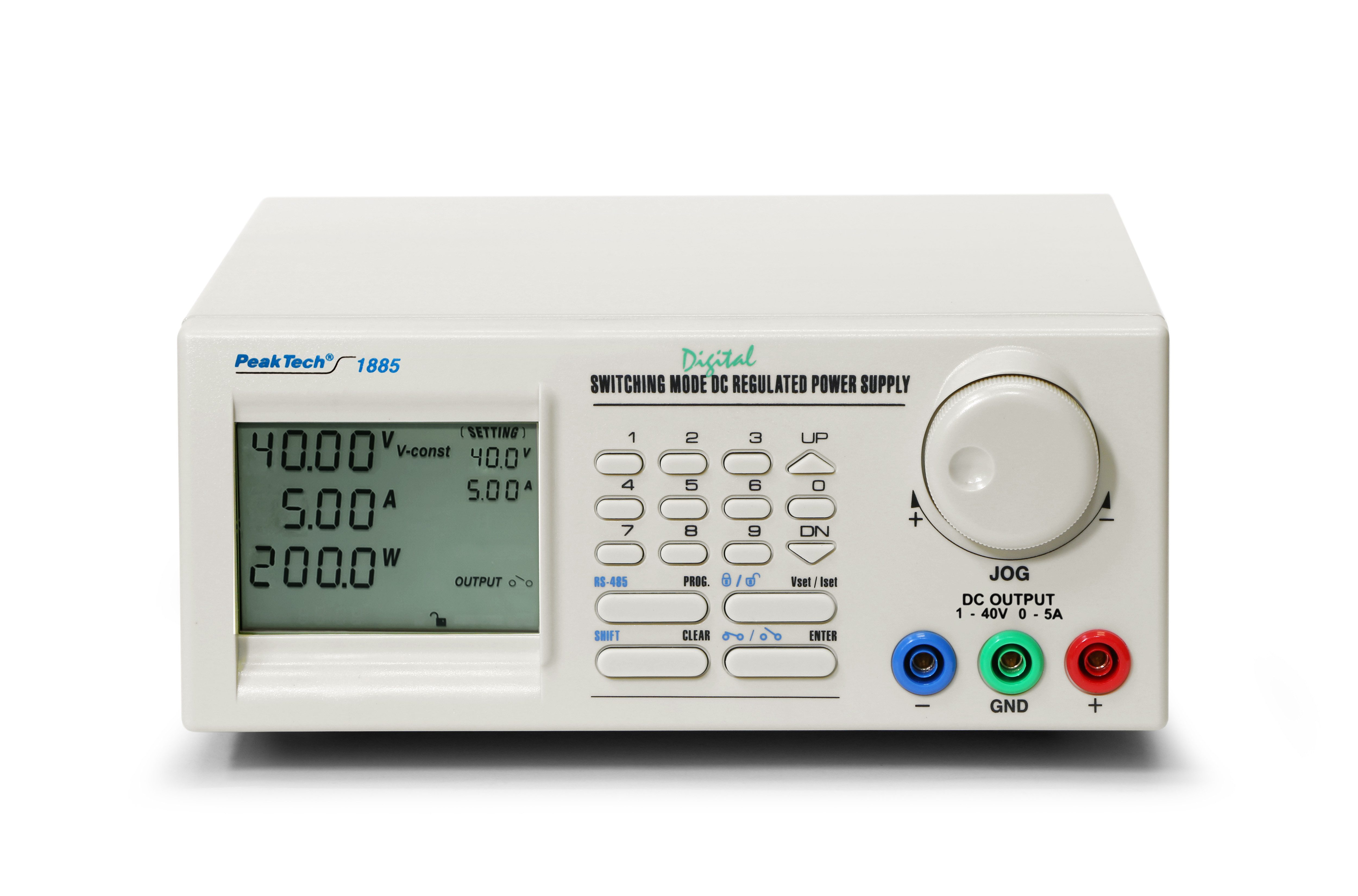 PeakTech 40 V 5 A DC Progr. DC-Schaltnetzteil RS-232 C + RS-485 Labor-Netzteil