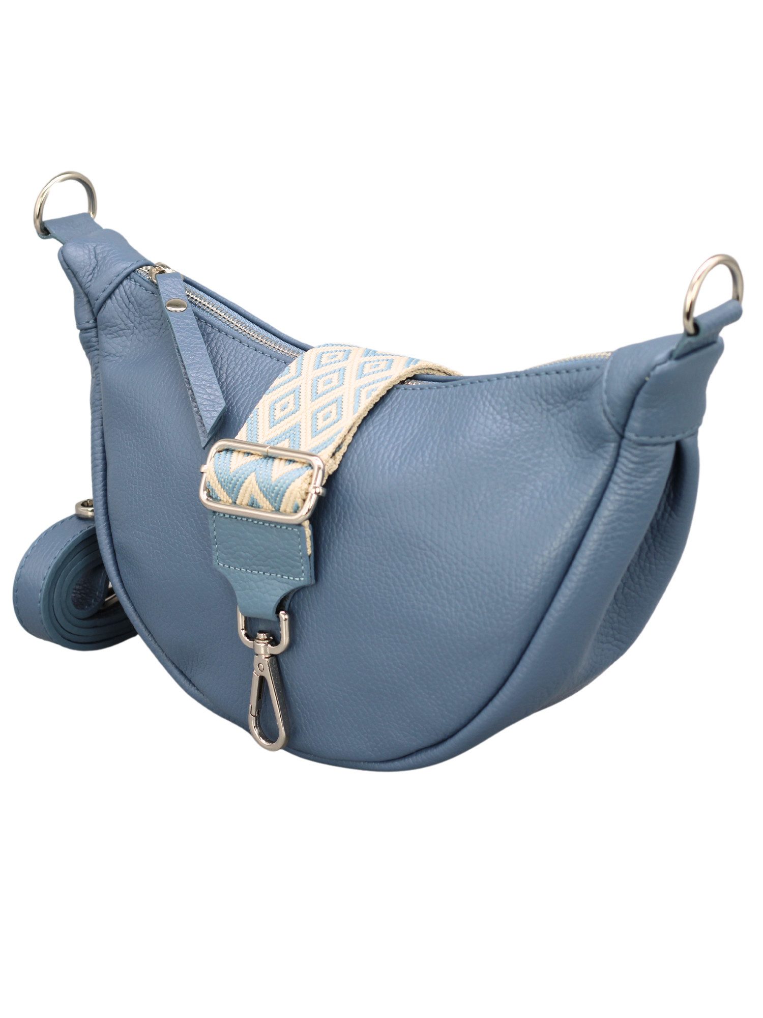 Schultertasche DIANA Halbmond Tasche Leder, Umhängetasche für Damen, Gürteltaschen