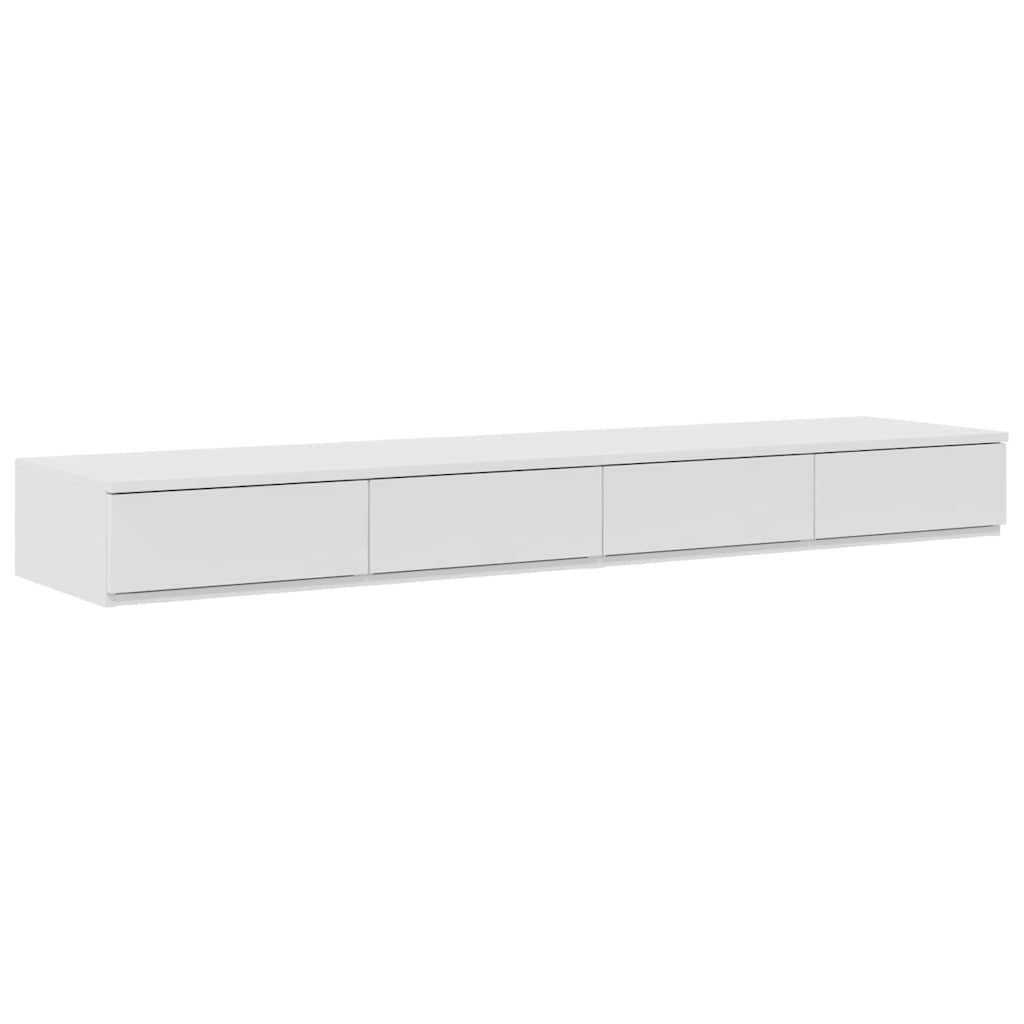 vidaXL Nachttisch Bettschubladen Weiß 160 x 36.5 x 16.5 cm Holzwerkstoff (1-St)