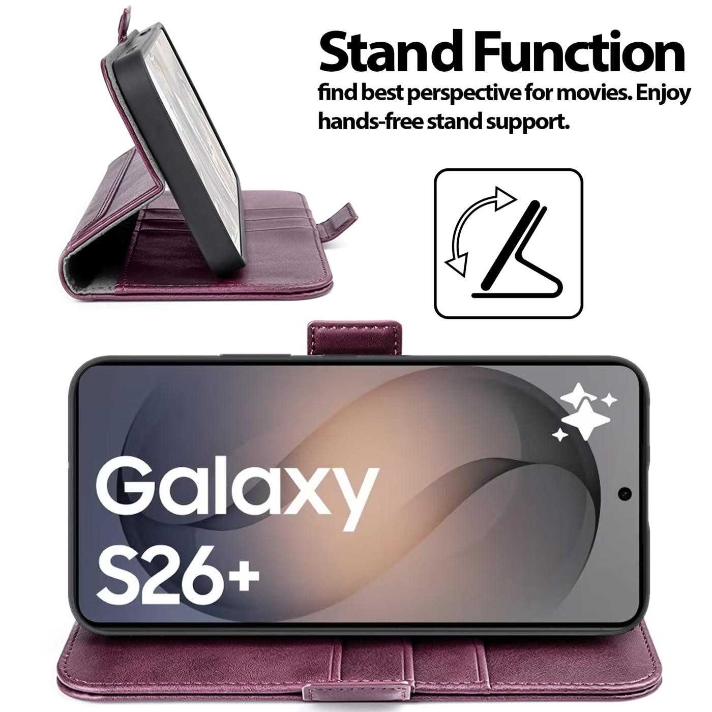CoolGadget Handyhülle Book Case Elegance Tasche für Samsung Galaxy S26+ 6,7 Zoll, Hülle Magnet Klapphülle Flip Case für Samsung S26 Plus Schutzhülle