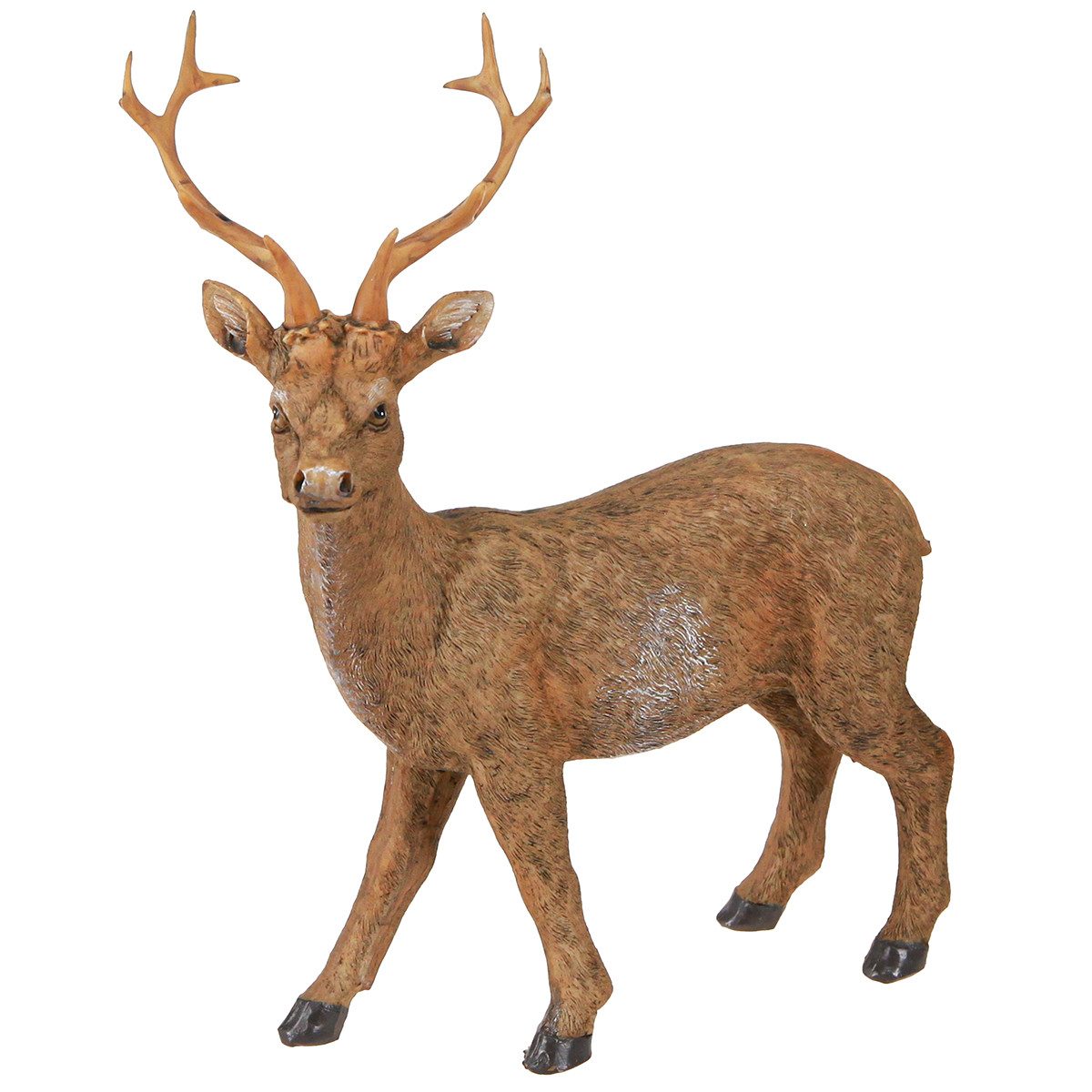 Weihnachtsmann Deko Hirsch Braun Holzoptik 19x8,5x22,5cm 2er Set - Skandinavische