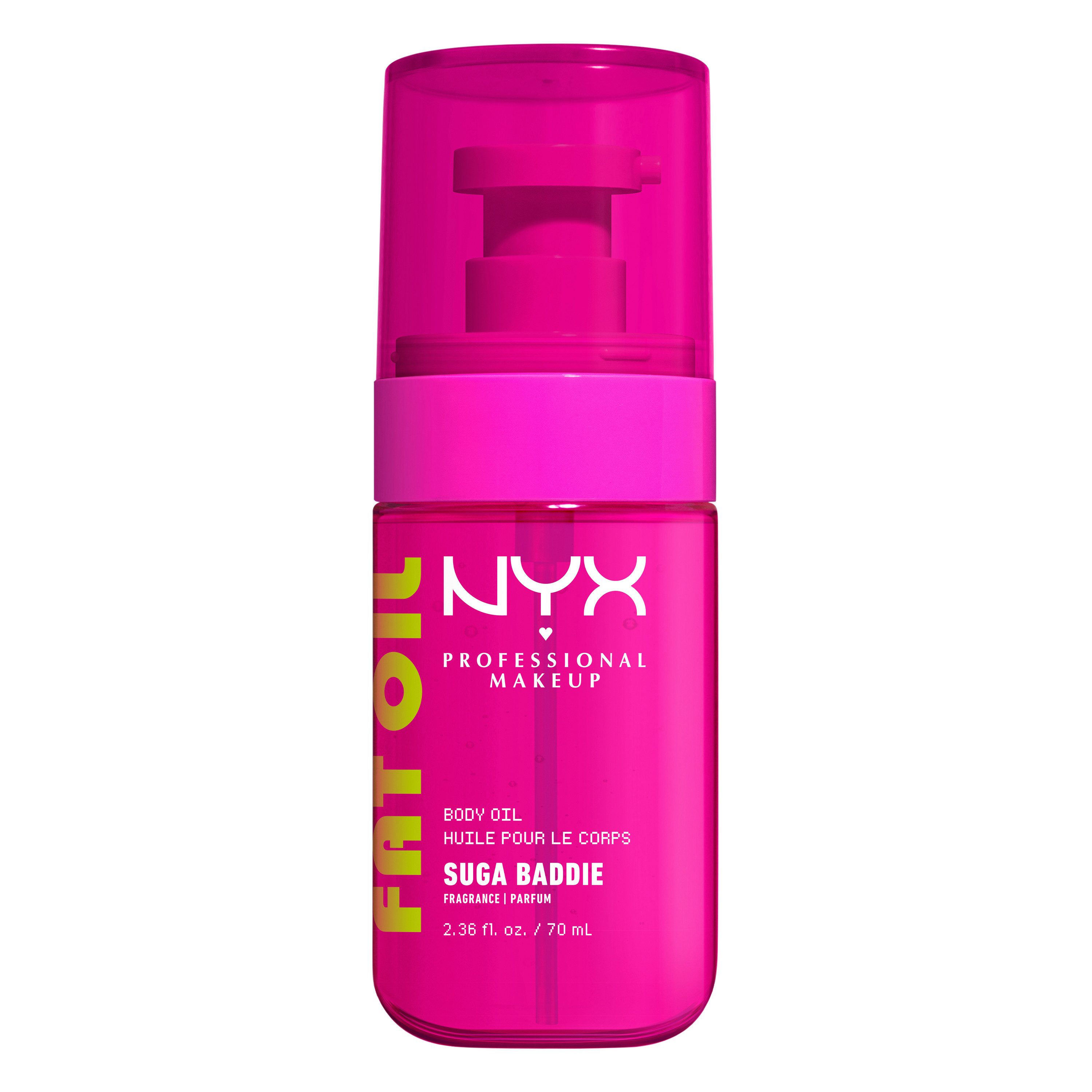 NYX PROFESSIONAL MAKEUP Körperöl FAT OIL BODY OIL SUGA BADDIE, für strahlenden Glow am Körper, duftet nach Vanilla & Cream