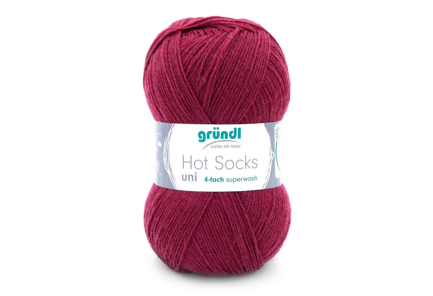 Thumbnail - Gründl Sockenwolle zum Stricken 4fädig einfarbig, Sockengarn 4fach uni, Häkelwolle, 420,00 m (Hot Socks uni 100 4-fach (...