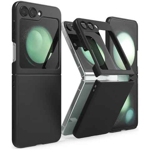 CoolGadget Handyhülle Black Series Handy Hülle für Samsung Galaxy Z Flip 5 6,7 Zoll, Edle Silikon Schlicht Robust Schutzhülle für Galaxy Z Flip 5 Hülle