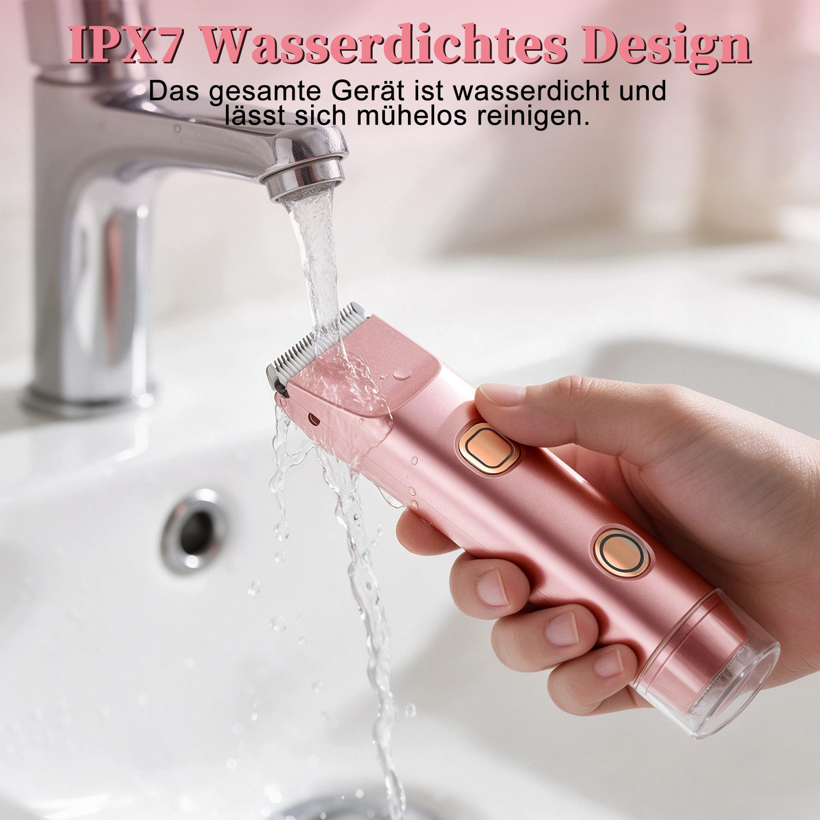 inschimmer Epilierer Rasierer Damen 2-in-1 Elektrischer Bikini Trimmer IPX7 Wasserdicht – Bild 4 von 5
