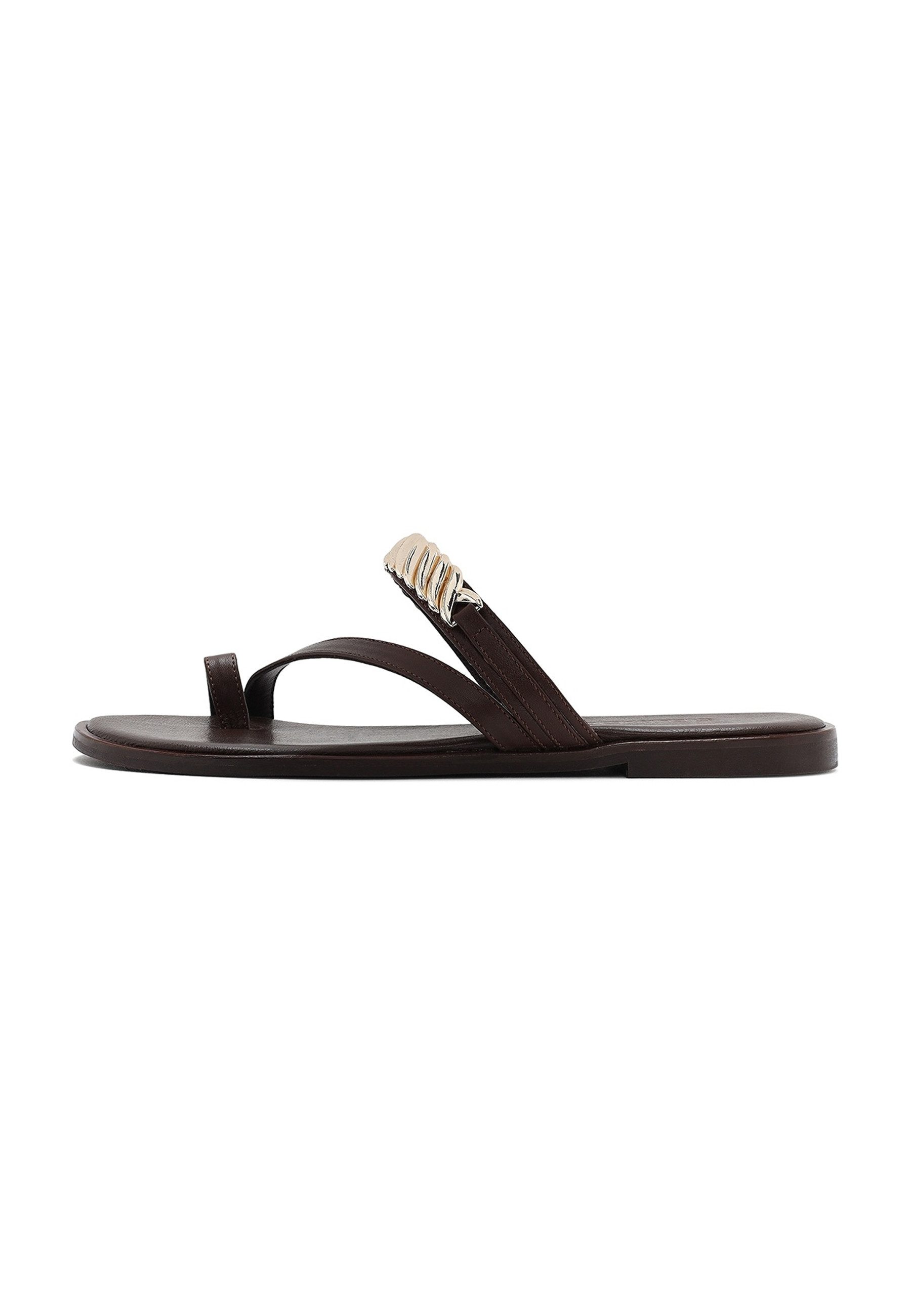 Derimod Pantoletten aus Leder Mules Echtes Leder, Synthetikfutter, Metallverzierung, Slip-on-Design