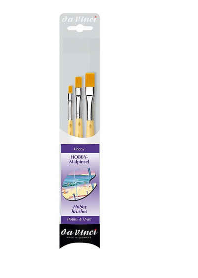 Da Vinci Pinsel Hobby Malpinsel 3er Set, (3er Set), Hobbypinsel, Modellbau, Malen, Flachpinsel, Synthetikpinsel