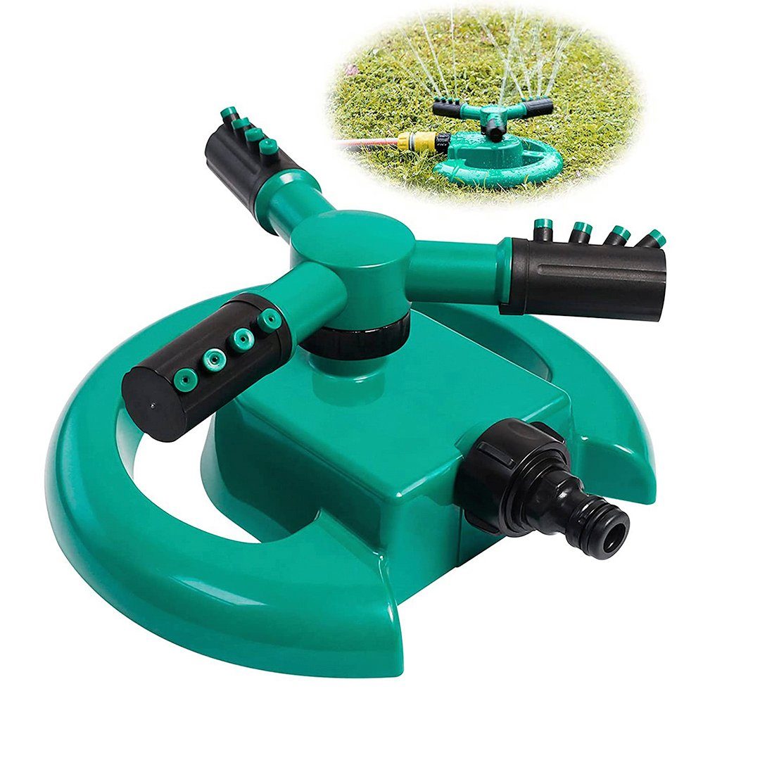 Rasensprenger Rasen Sprinkler Automatische Gartensprenger 360° 3-Arm Rotierende 