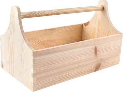 Creative Deco Werkzeugkoffer Werkzeugkasten aus Holz 34 x 18 x 20,5 cm Werkzeugkiste Toolbox
