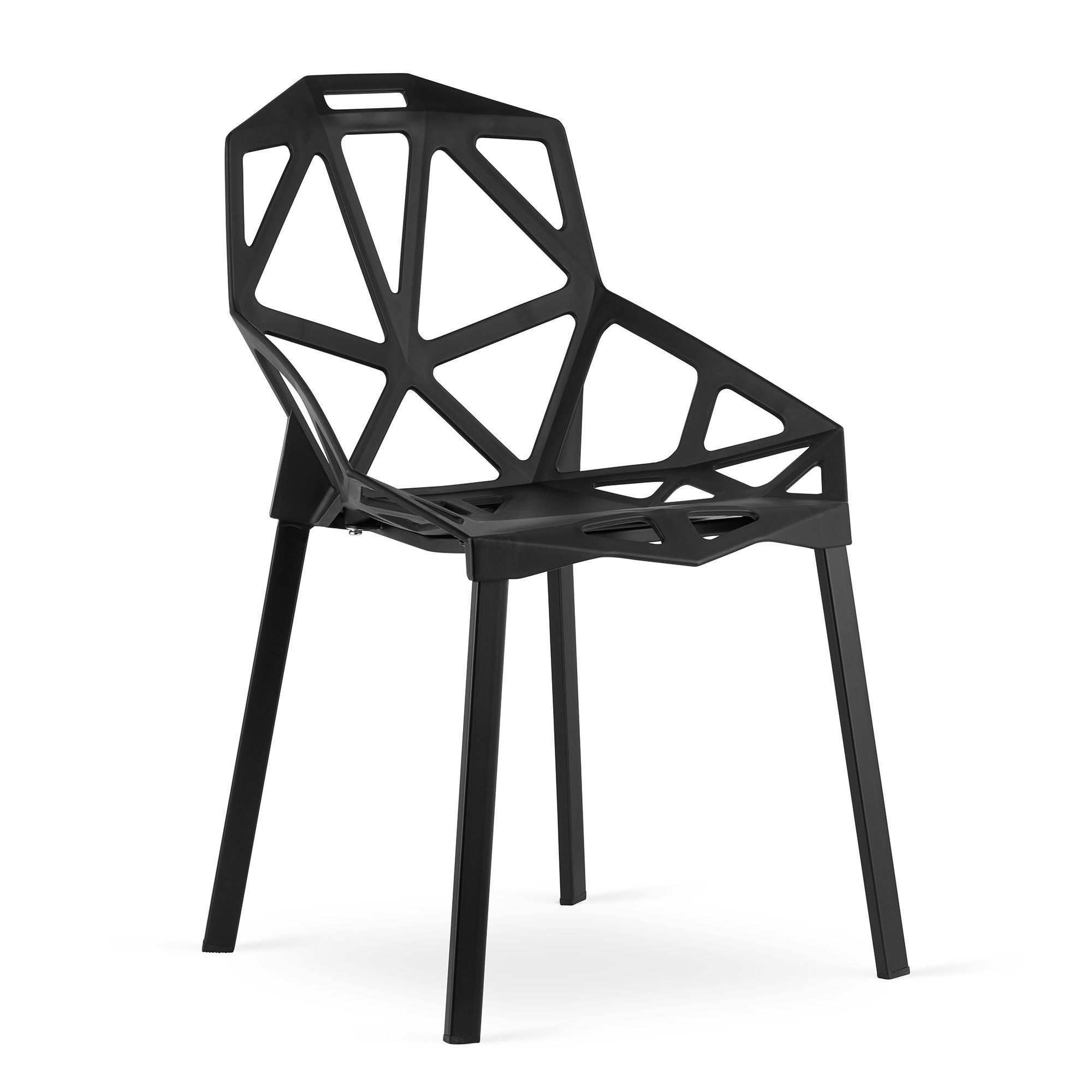 Metall 4x schwarz, Collective Esszimmerstuhl Füße Set Stuhl Gartenstuhl Home 4er Schale Wohnzimmerstuhl, aus Esszimmerstuhl aus Kunststoff,