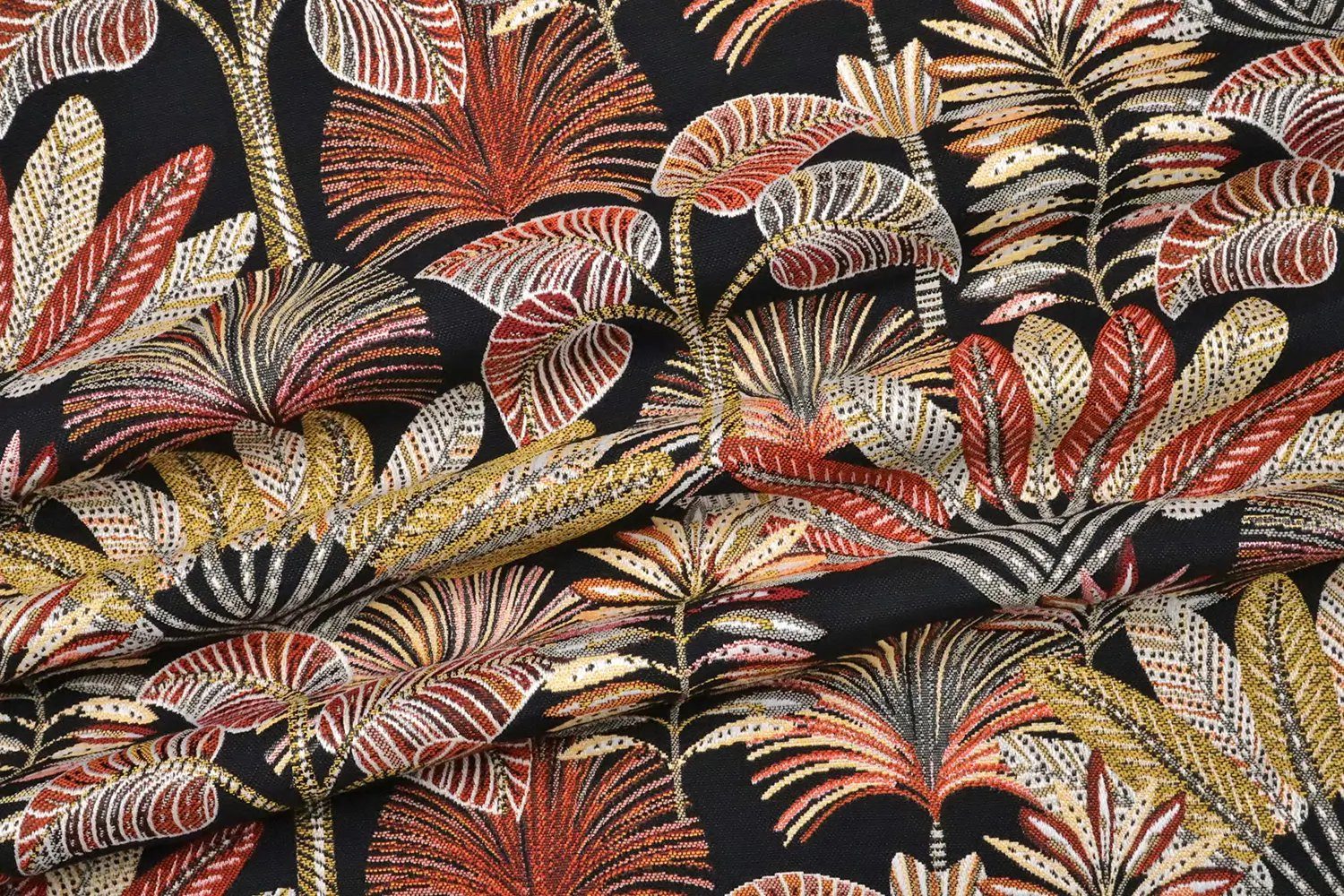 Stofferia Stoff Dekostoff Jacquard Mayorque Schwarz, Meterware – Bild 3 von 5