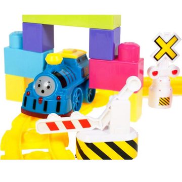 MalPlay Spielzeug-Zug TRAIN ZUG LOK LOKOMOTIVE BAUSTEINE SCHINEN BAHN SPIELZEUG, (Anzahl der Elemente: 24, SPIELZEUG), für Kinder ab 3 Jahren