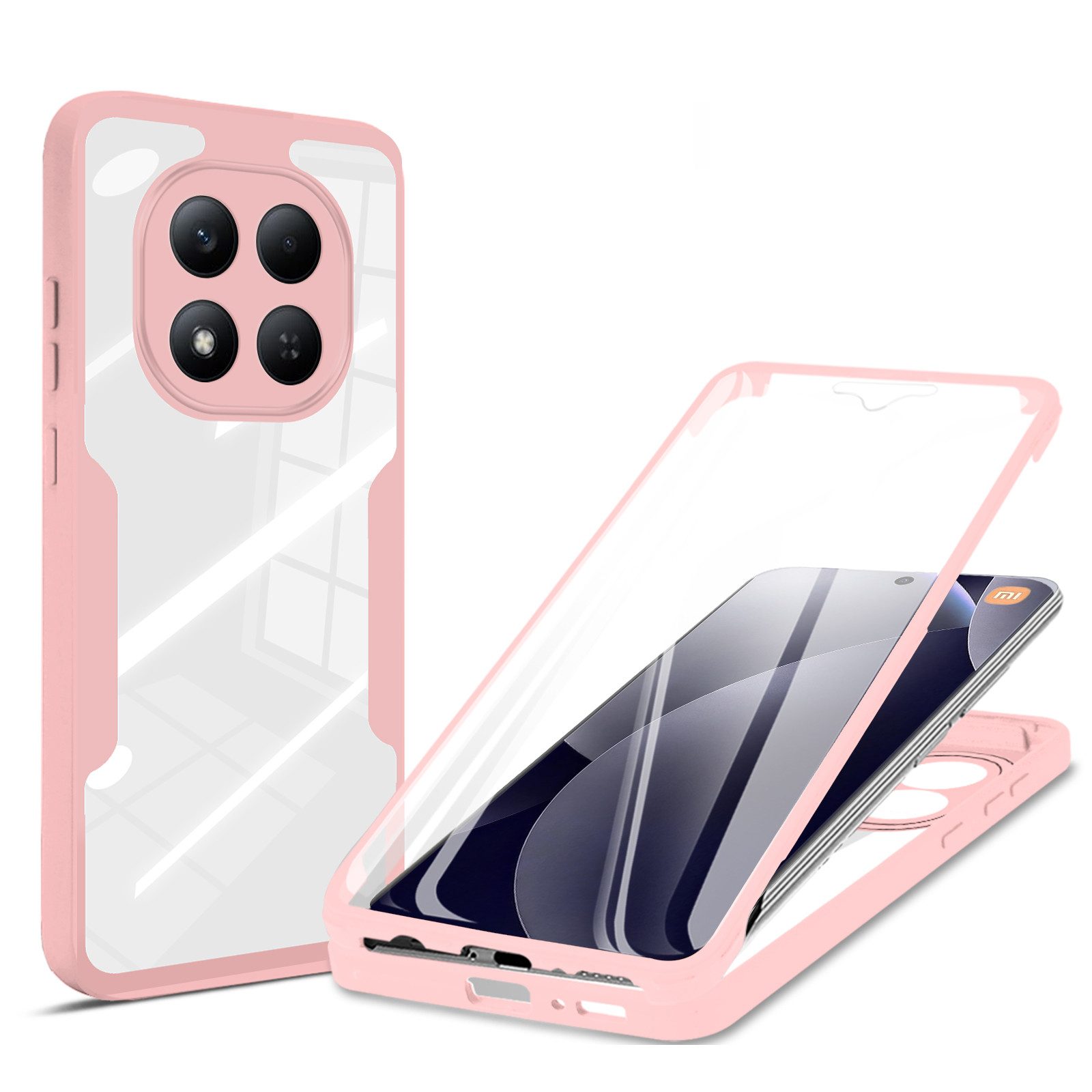betterfon Handyhülle für Xiaomi Redmi Note 15 Pro+ / Poco M8 Pro 5G, 360° mit Dispayfolie, Vollschutz Case mit integriertem Displayschutz und klarer Sicht