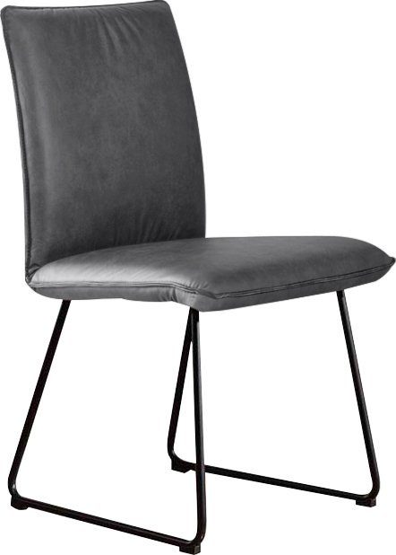 & Deseo Komfort Struktur K+W schwarz in II, Rundrohrkufe Metall Kufenstuhl Stuhl mit Wohnen