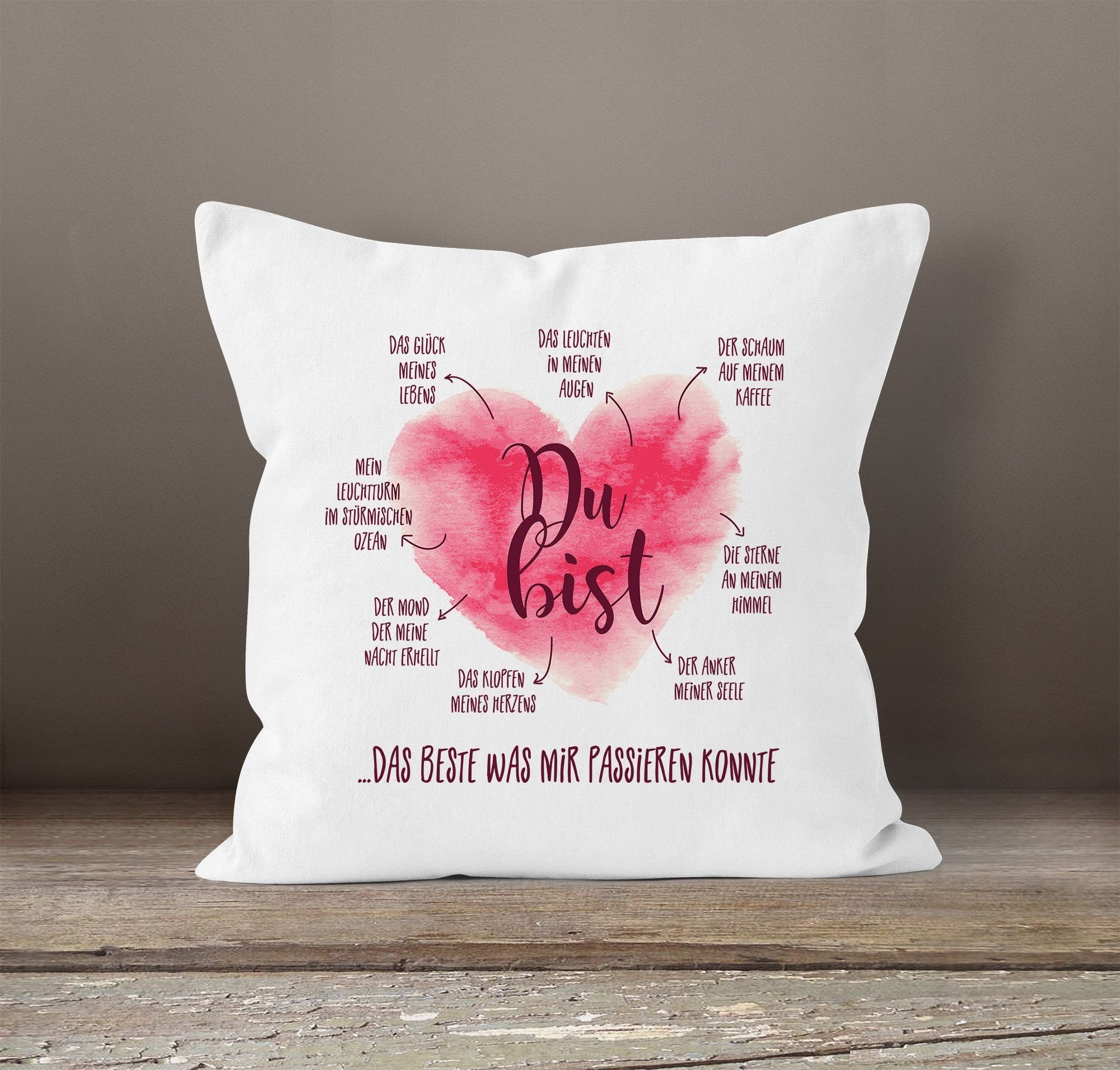 MoonWorks Dekokissen Kissen-Bezug Du bist das beste was mir passieren konnt günstig online kaufen
