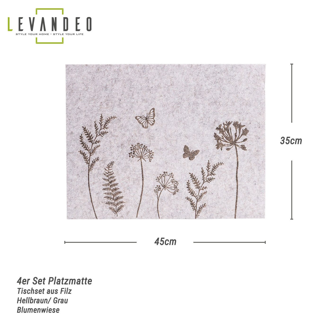 Levandeo® Platzset, 4er Set Tischset Filz günstig online kaufen