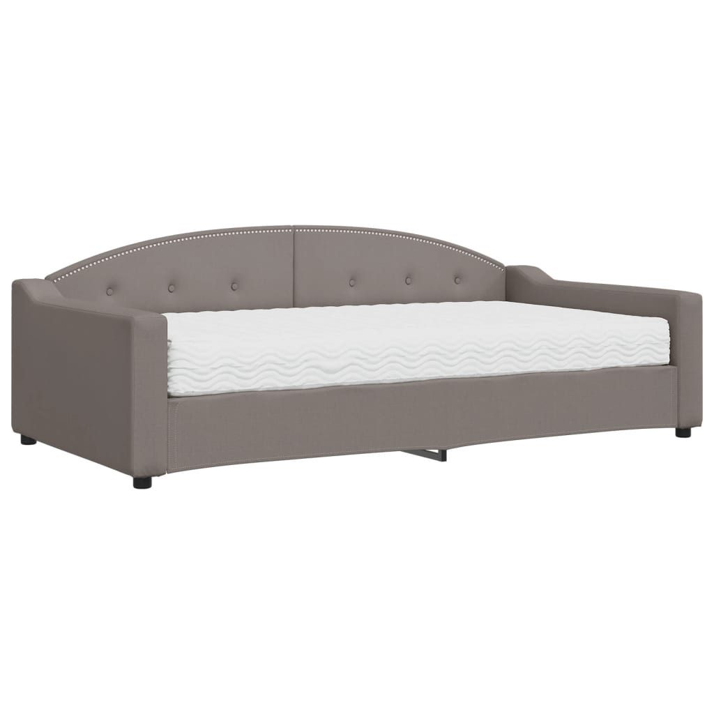 vidaXL Bett, Tagesbett mit Matratze Taupe 100x200 cm Stoff günstig online kaufen