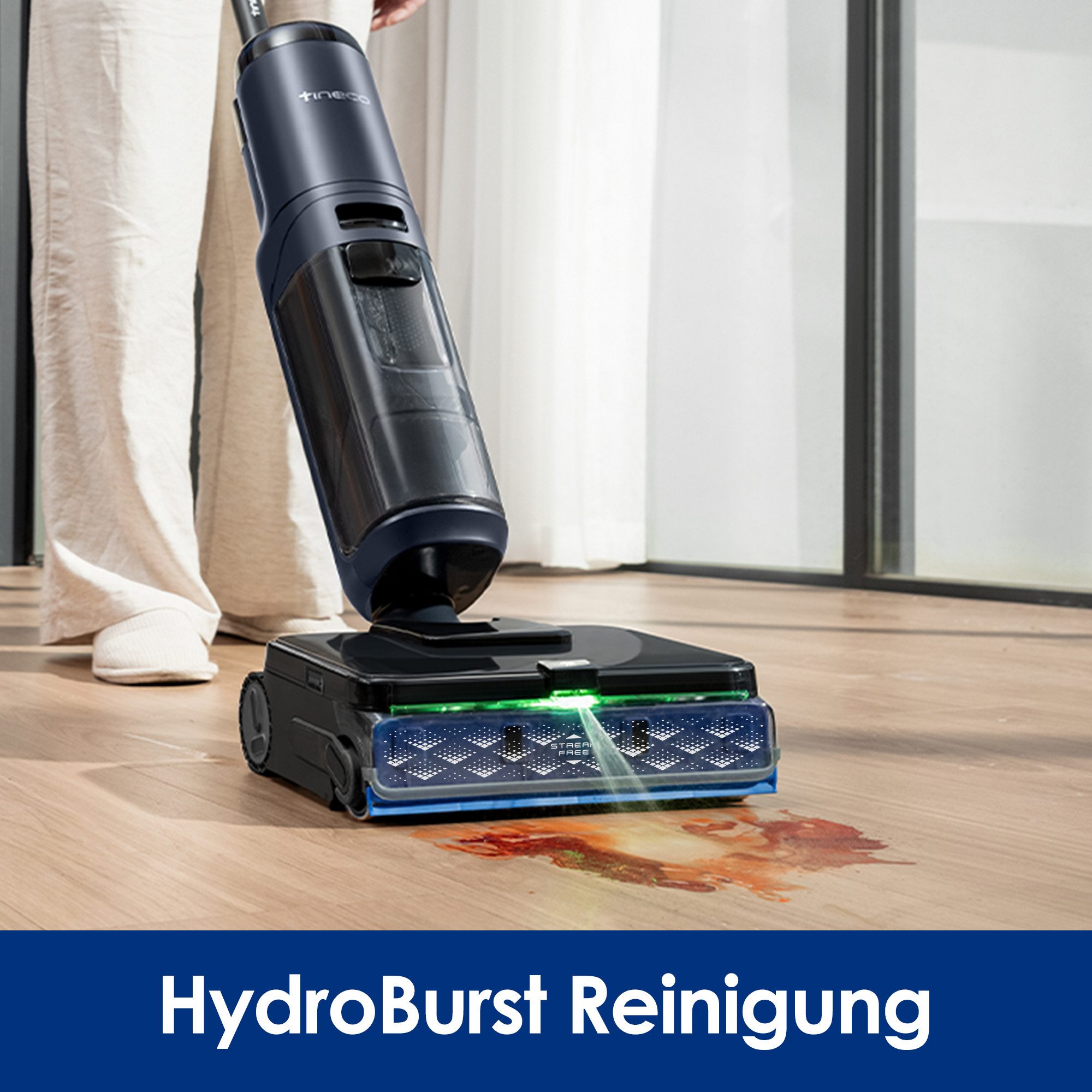 Tineco Nass-Trocken-Sauger FLOOR ONE S7 Max Pro mit Hochdruck-Wasserstrahl, 220 W, beutellos, intuitiver Selbstantrieb, Trocknung bei 85 °C