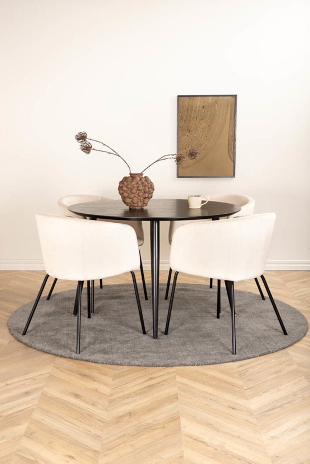 ebuy24 Essgruppe DippØ115BLBL Essgruppe Esstisch schwarz und 4 Beri, (5-tlg) – Bild 4 von 5