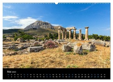 CALVENDO Wandkalender Peloponnes, Griechisches Urgestein von grandioser Schönheit. Die Regionen Argolis, Korinthia und Attika (Premium, hochwertiger DIN A2 Wandkalender 2023, Kunstdruck in Hochglanz)