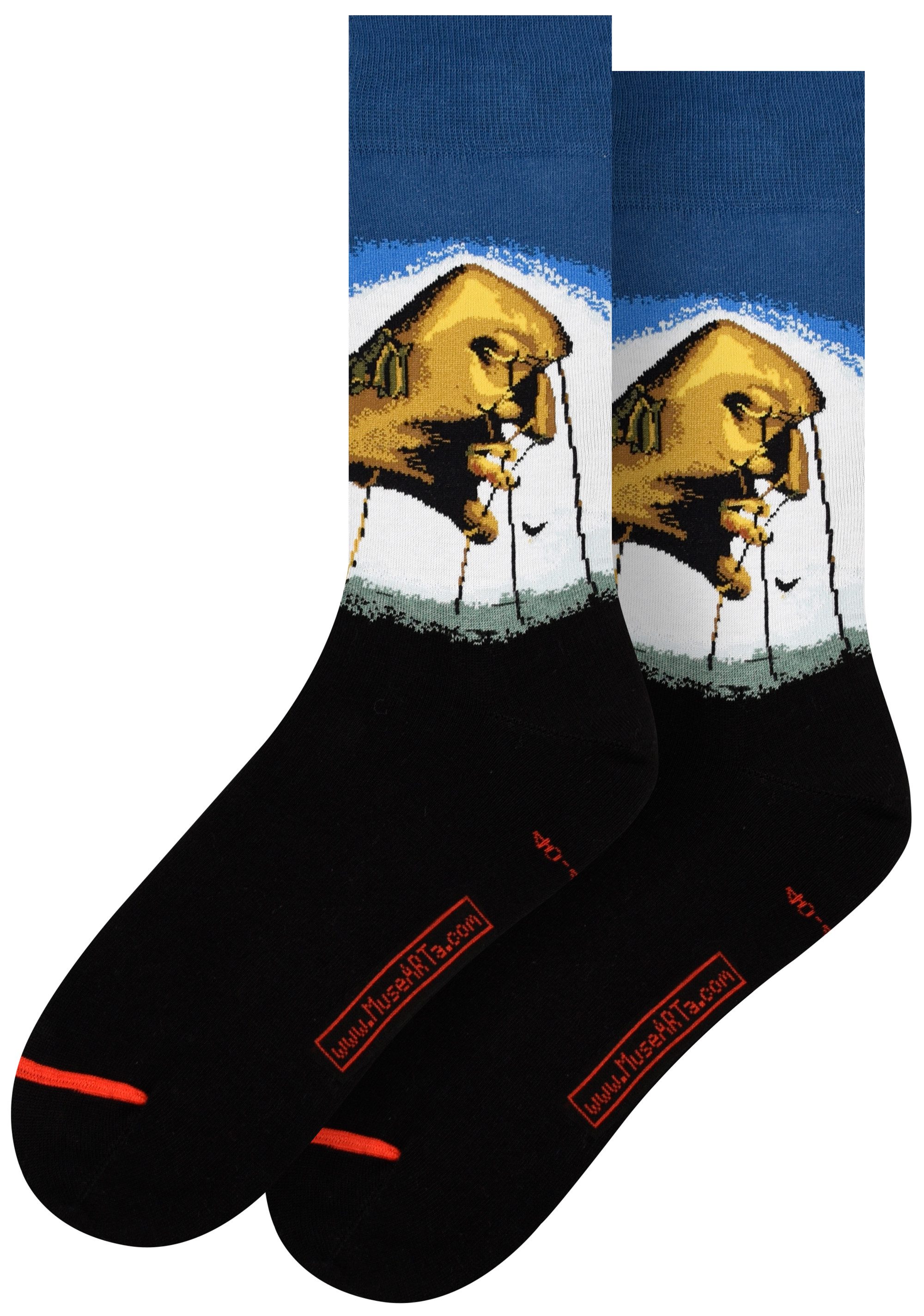 MuseARTa Langsocken Salvador Dalí - Schlaf (Packung, 1-Paar, 1 Paar) Kunstwerke Socken Strümpfe, Herren oder Damen Socken Kunst-Motiv