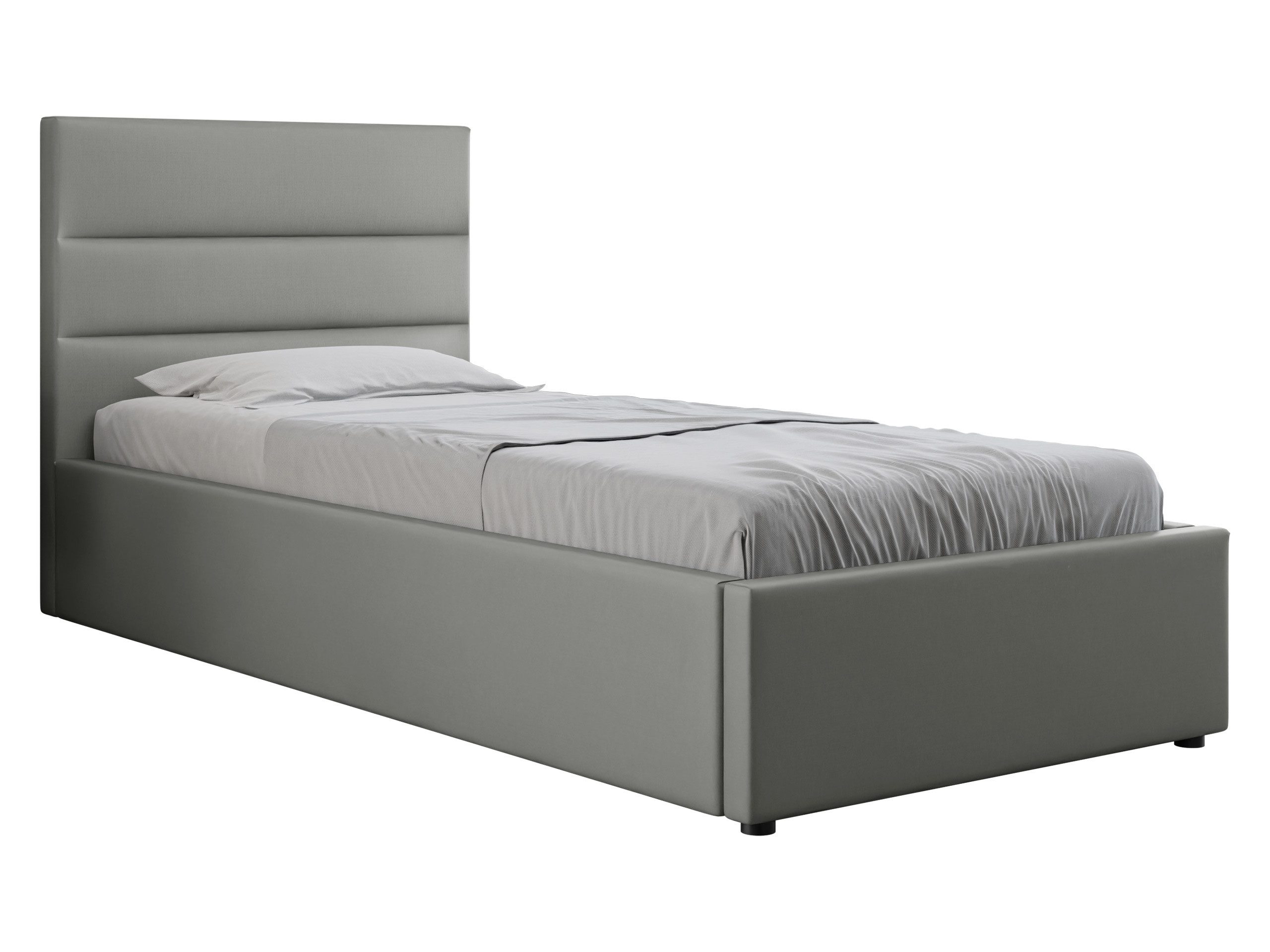 MIRJAN24 Polsterbett Lutko 8040 Single (mit Bettkasten), Leistenlattenrost, Metallrahmen, Gasdruckfedern