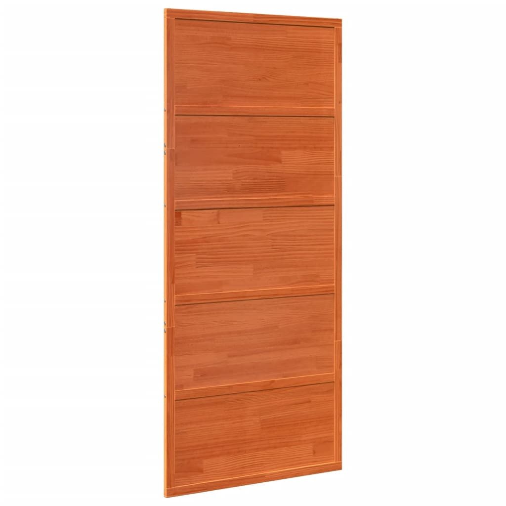 vidaXL Zimmertür Schiebetür Wachsbraun 90x208 cm Massivholz natur Kiefer