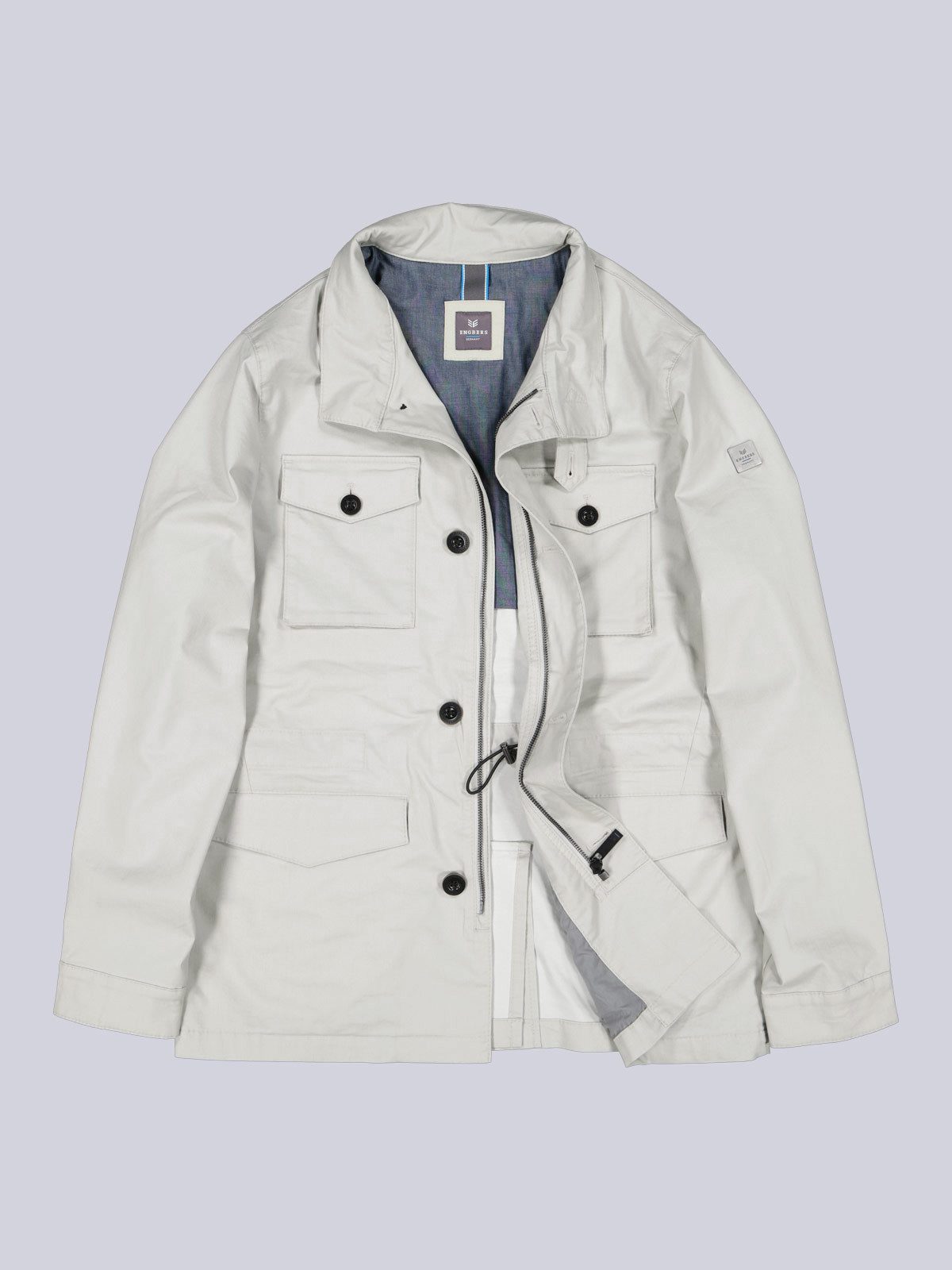 Langjacke Herren Jacke im Fieldjacket Design, Naturweiss