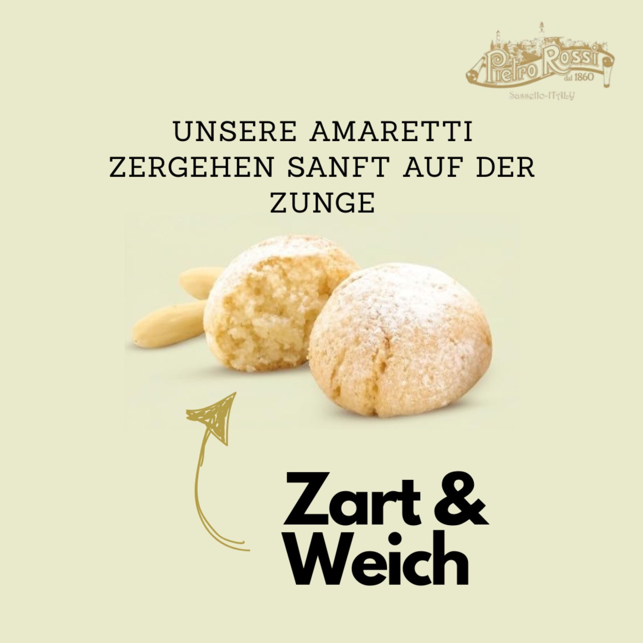 Pietro Rossi Kekse Pietro Rossi Amaretti 750g einzeln verpackt – 37,5% Aprikosenkerne, 1 x (einzeln verpackt, frischer Genuss aus Italien, zart & weich) – Bild 4 von 5