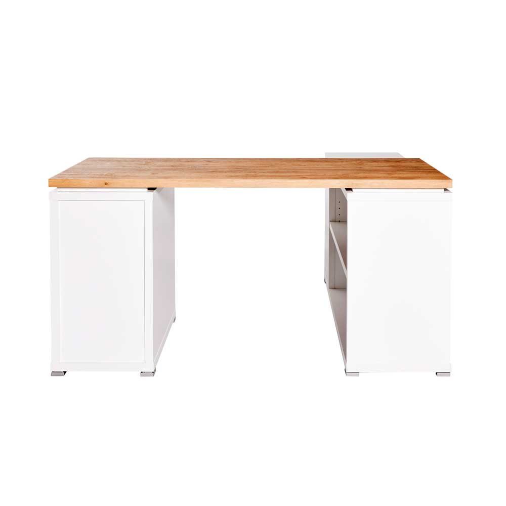 Pharao24 Eckschreibtisch Hilmeria, mit Stauraum, mit seitlichen Regalen. € 649,00