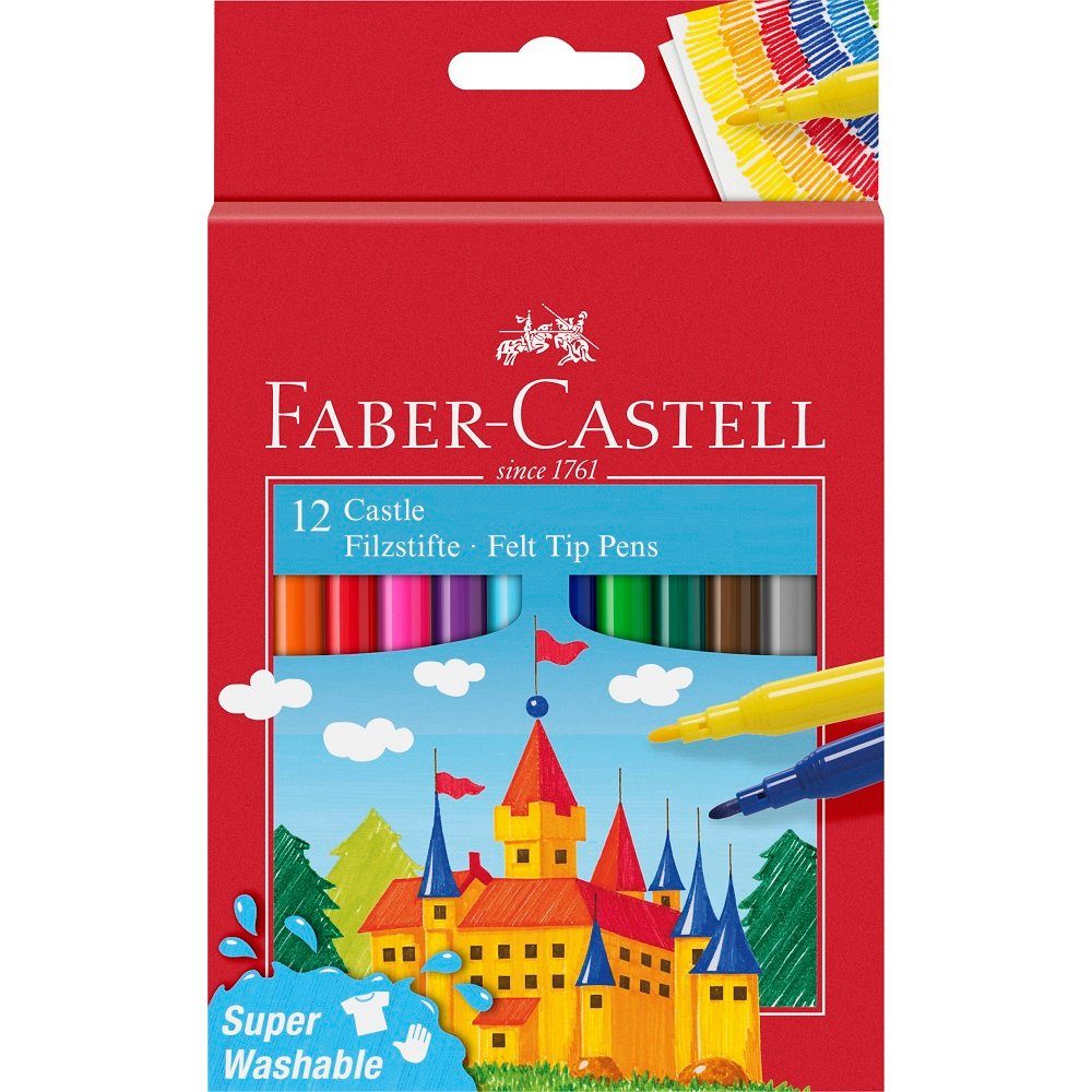 Faber-Castell Filzstift 12 Filzstifte CASTLE mit Rundspitze