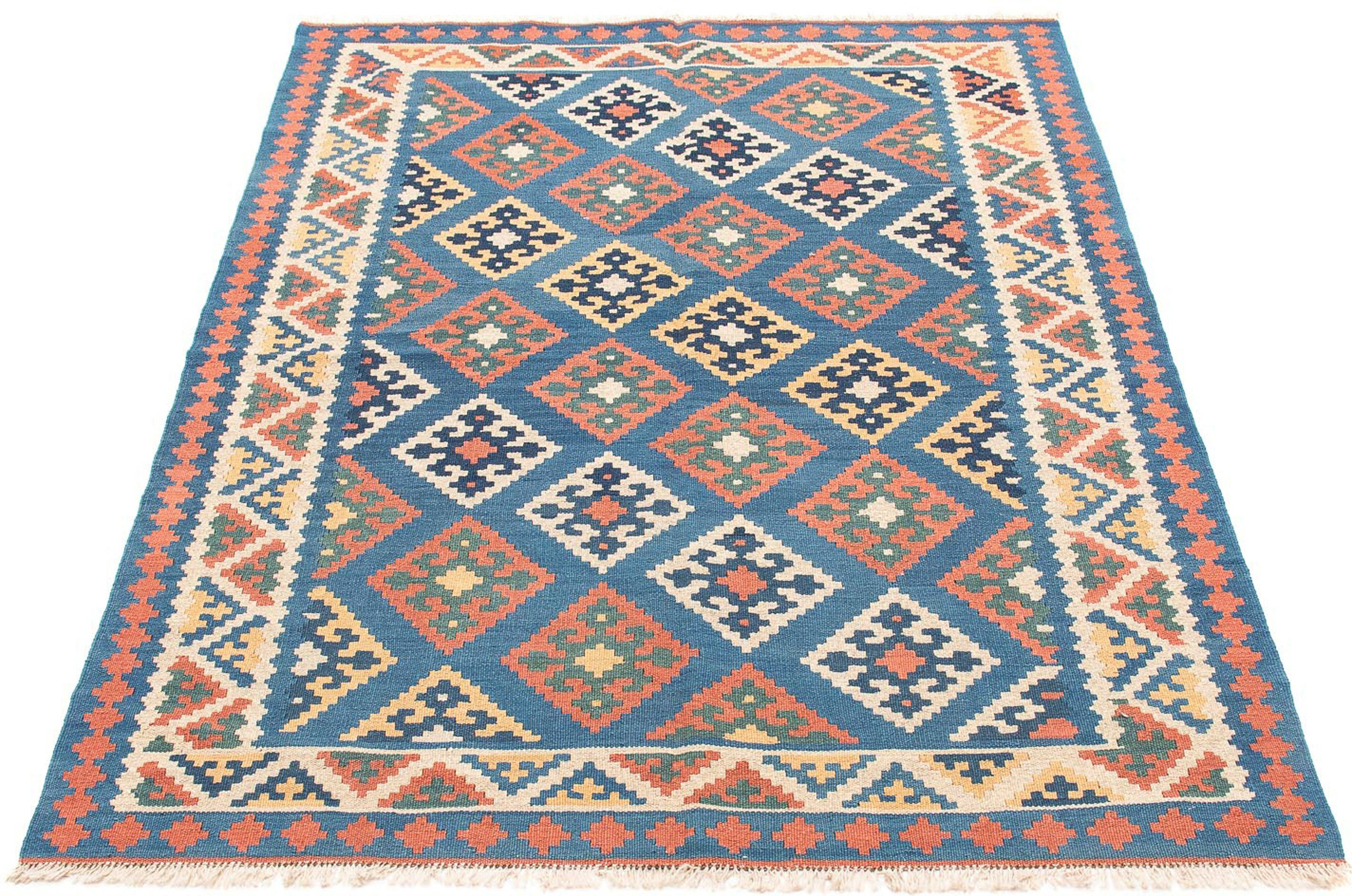 Wollteppich Kelim - Oriental - 218 x 161 cm - mehrfarbig, morgenland, rechteckig, Höhe: 4 mm, Wohnzimmer, Einzelstück