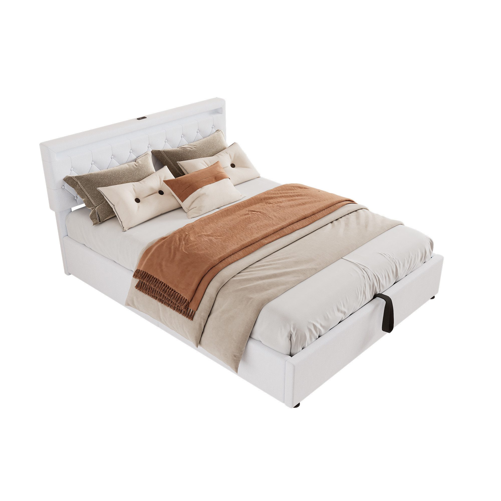 HAUSS SPOLE Polsterbett 160x200cm mitUmgebungslicht, Fernbedienung, günstig online kaufen