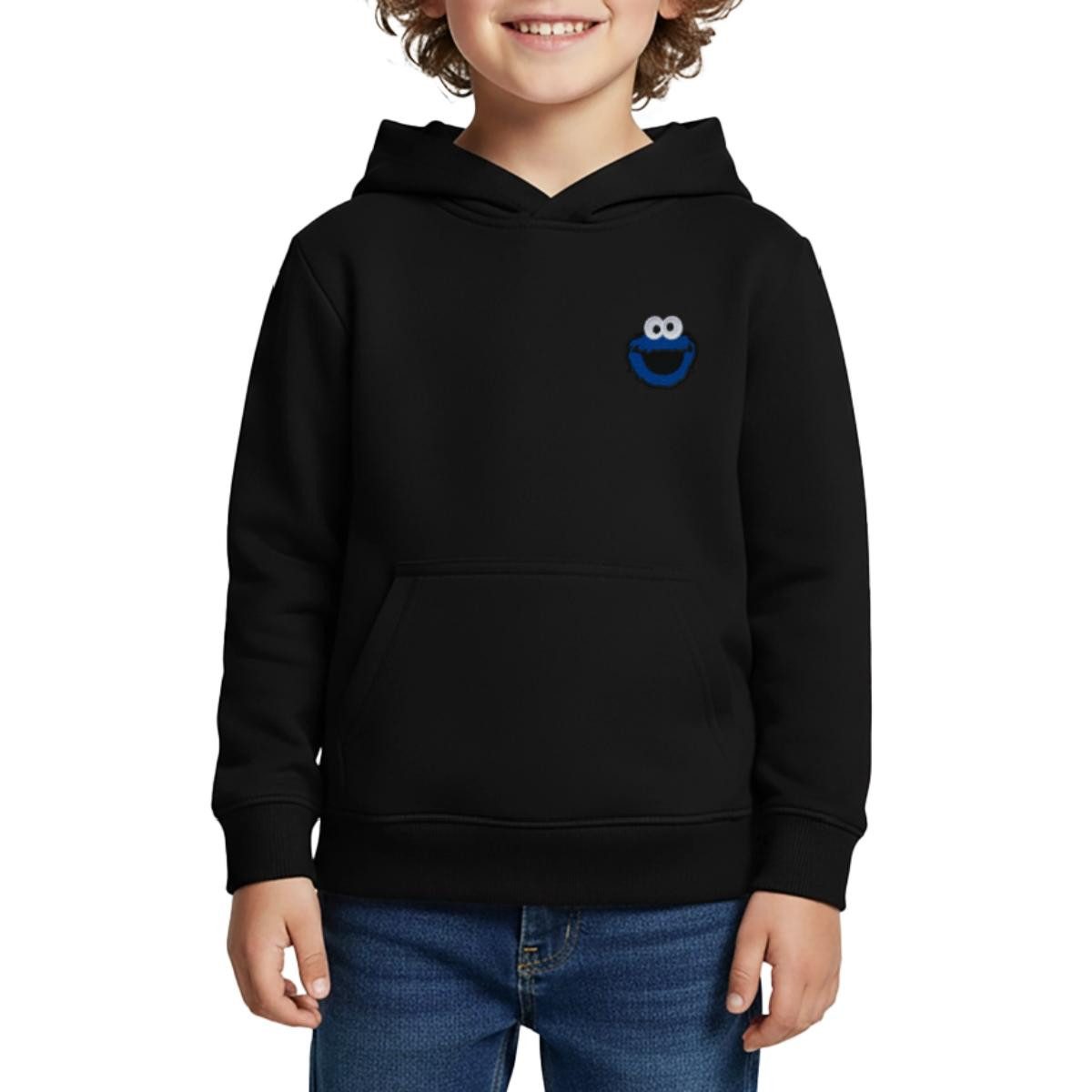 Hoodie Sesamstraße Stick Krümelmonster Kinder Premium Hoodie