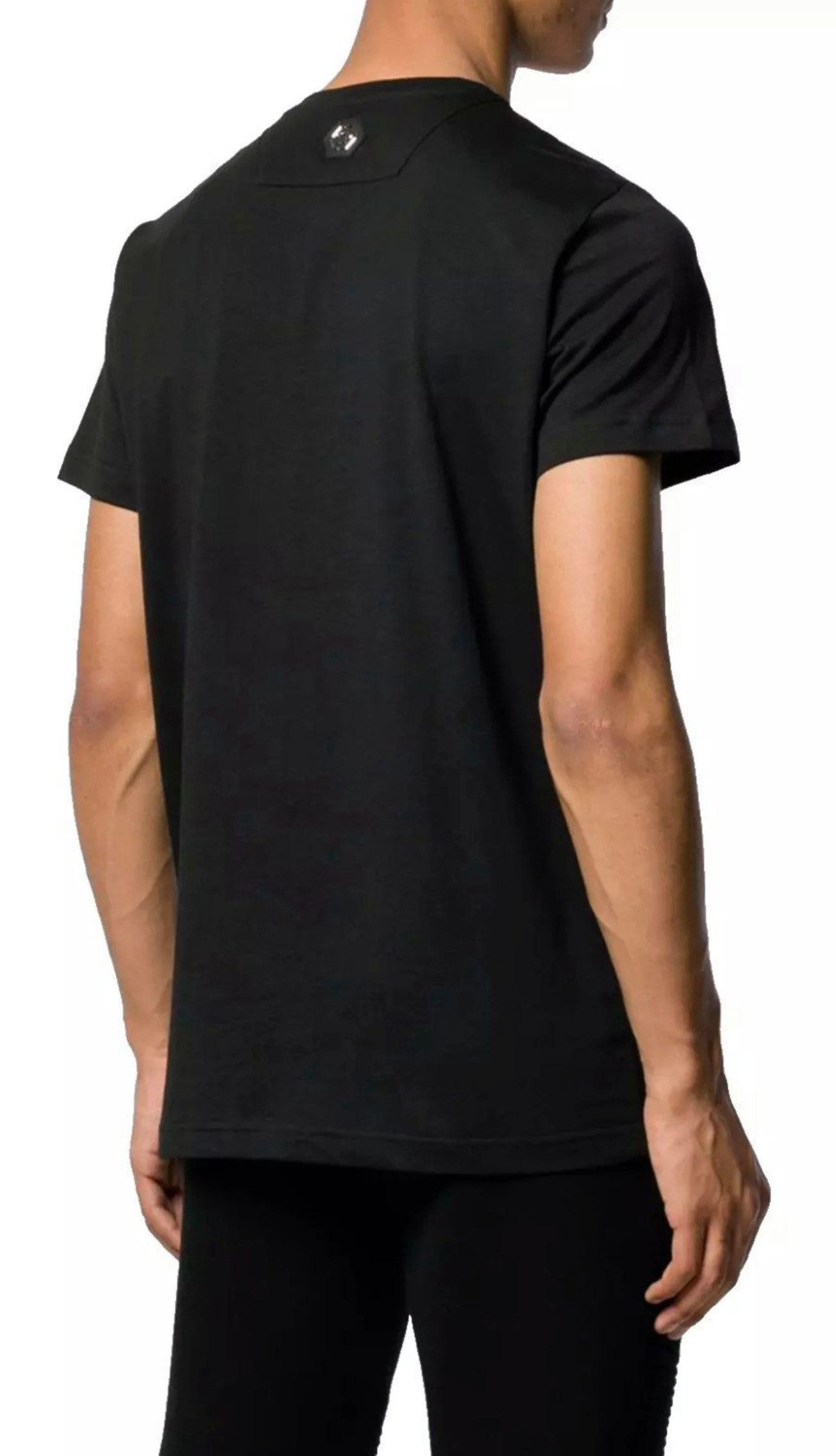 PHILIPP PLEIN T-Shirt Gold Cut T-Shirt Limited Edition Logo Shirt Rundhals Top doppelt genähte Säume,Sechseckiges Logo an der Passe