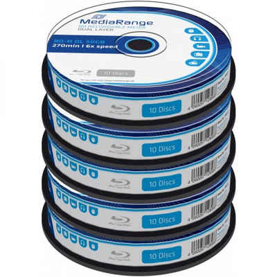 Mediarange Blu-ray-Rohling MediaRange Blu-ray Disc BD-R DL, 50 GB / 270 min, 6x, Gelabeled, 50 St