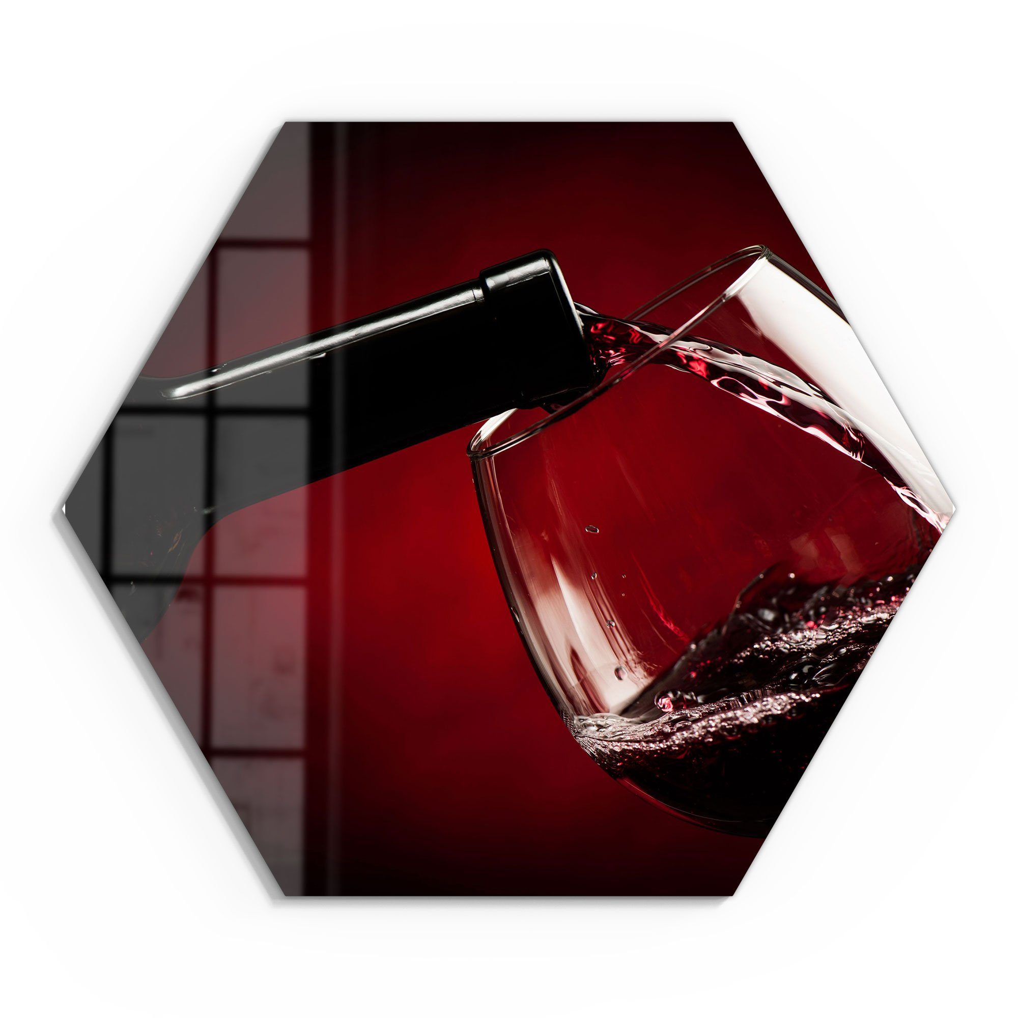 DEQORI Glasbild 'Rotwein wird eingeschenkt', 'Rotwein günstig online kaufen