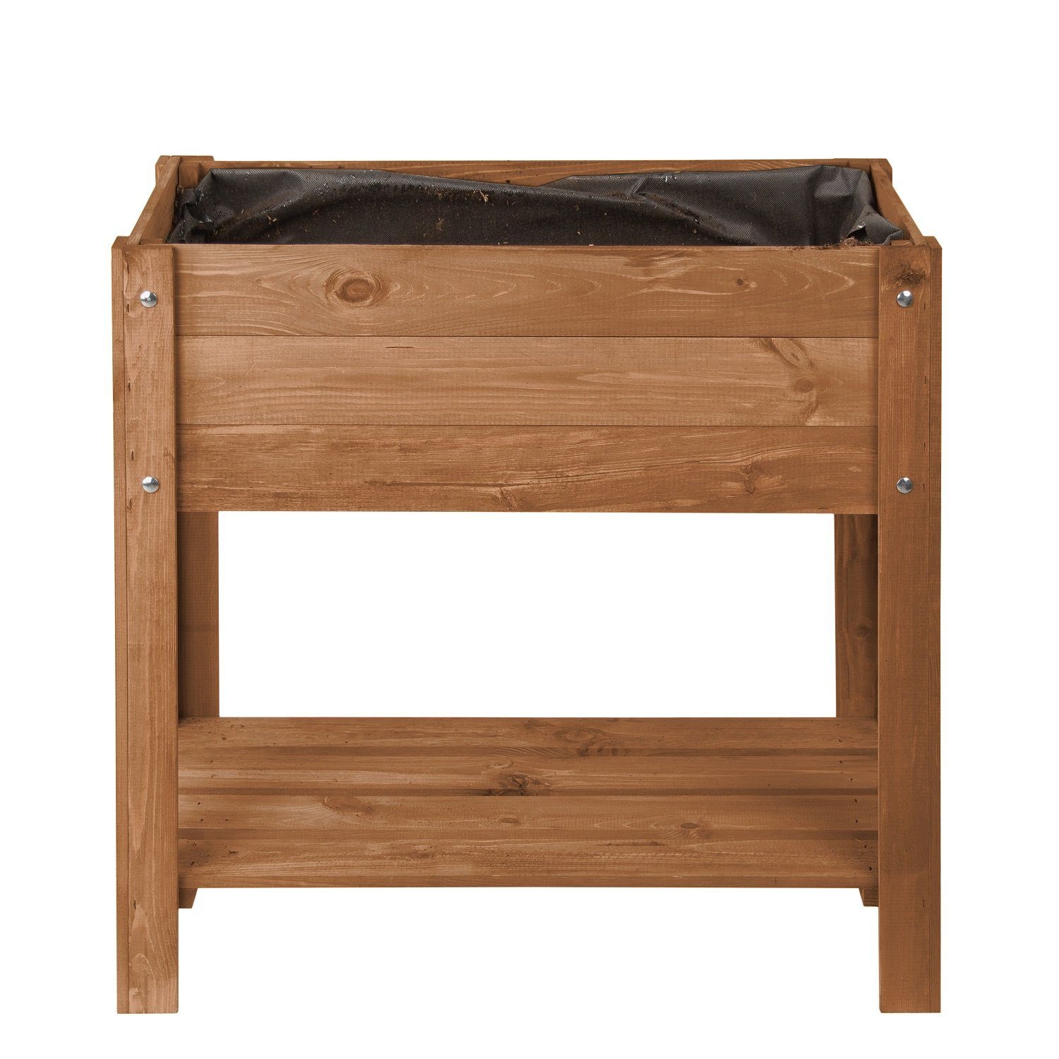 Jet-Line Blumentopf Hochbeet GERTRUD dunkelbraun mit Ablage