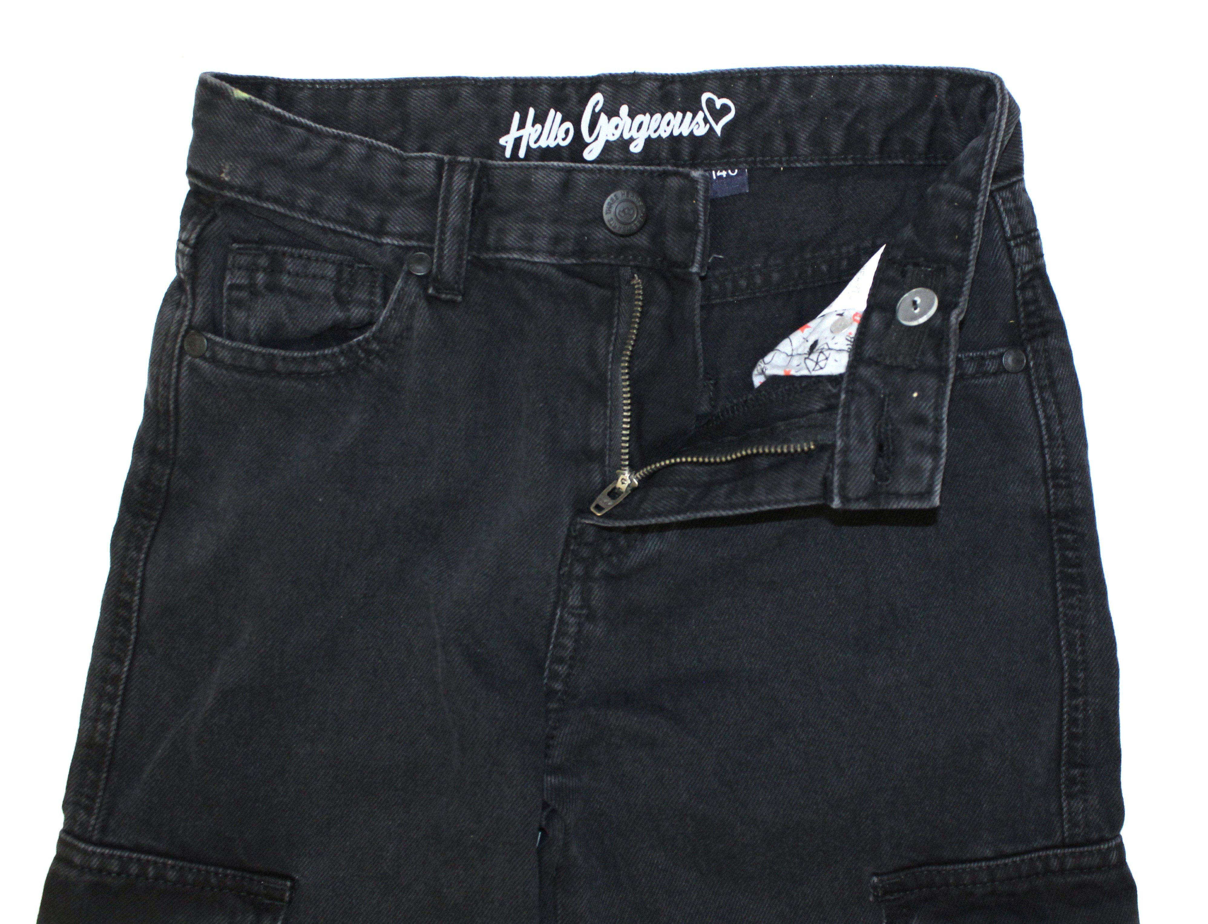 THREE OAKS Cargojeans "THREE HEARTS" Black Jeans (1-tlg) Cargo 387 Mädchen M330204 washed