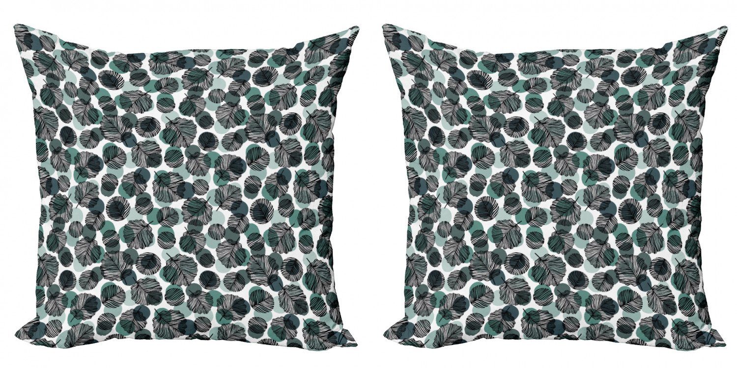 Abakuhaus (2 Accent Stück), Dots-Laub Abstrakt Doppelseitiger Kissenbezüge Modern Blätter Digitaldruck,