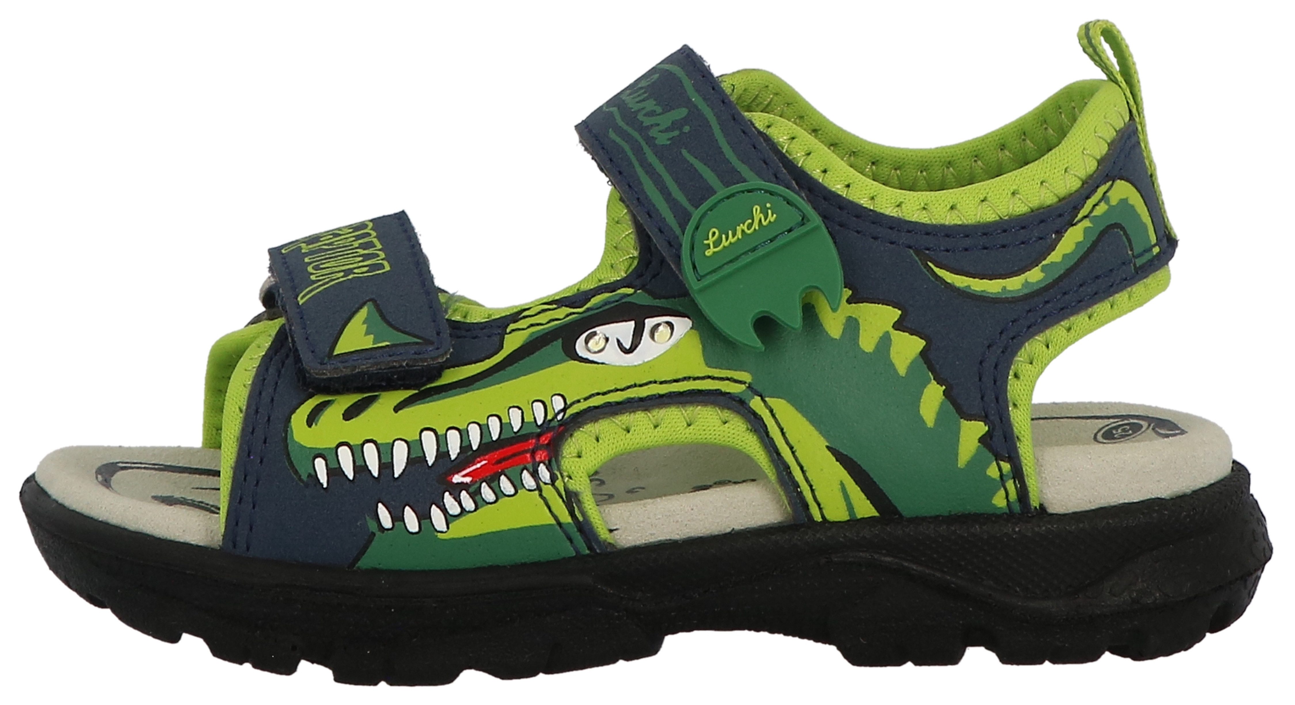 Lurchi Krypto, Blinkschuh Sandale, Trekkingsandale mit Krokodil-Motiv, Größenschablone zum Download