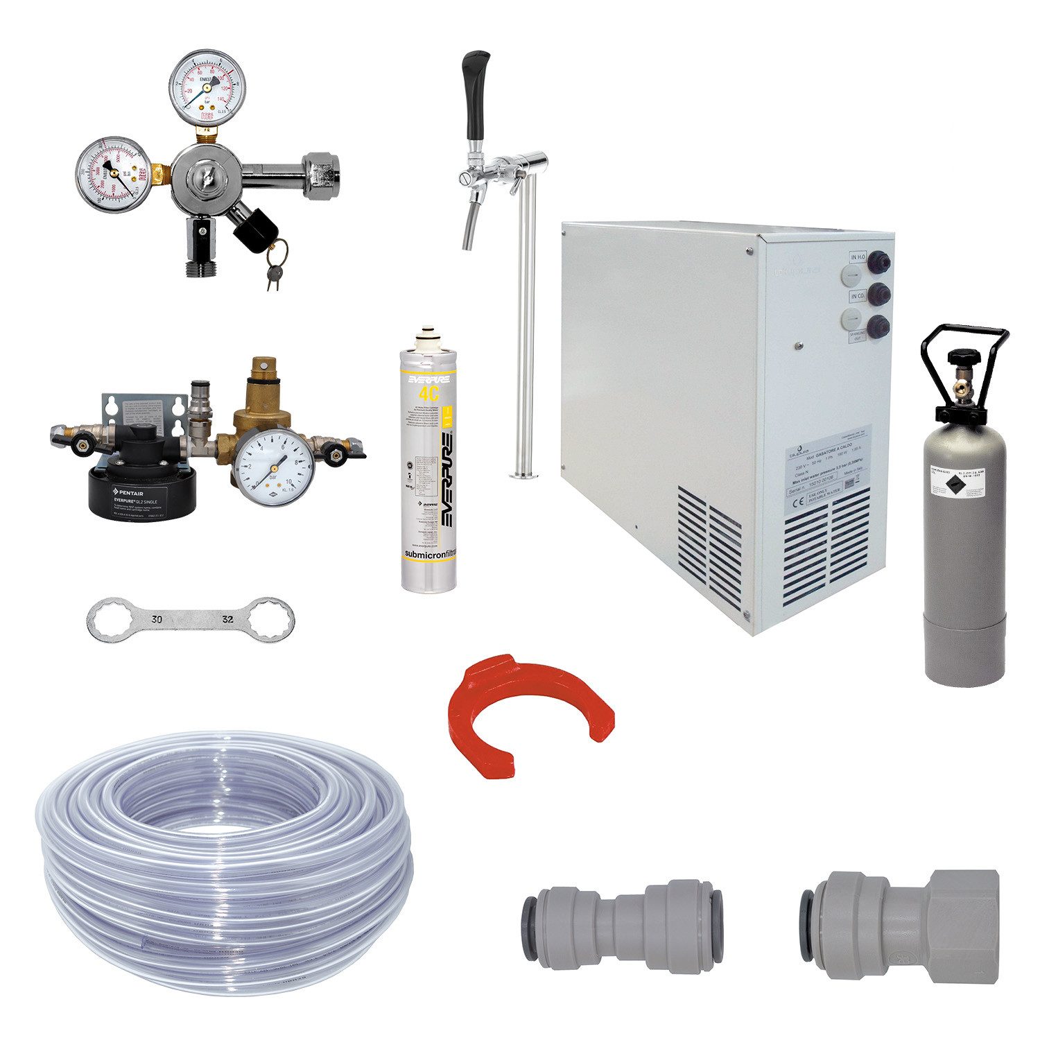 ich-zapfe Wassersprudler Komplettset - Wassersprudler, Wasserspender, Warmkarbonator - Blupura