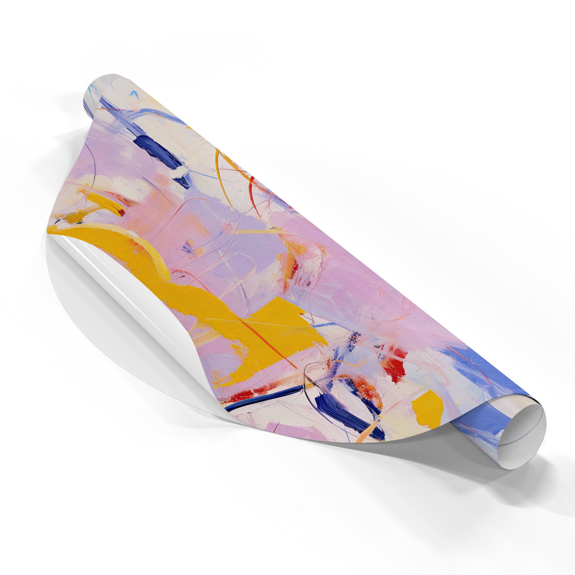 DEQORI Fototapete 'Lila Leichtigkeit', Rund, matte Leinwandstruktur, bedruckt, (1 St), selbstklebend Wandtattoo Motiv Wandtapete Wand Sticker Bild Tapete