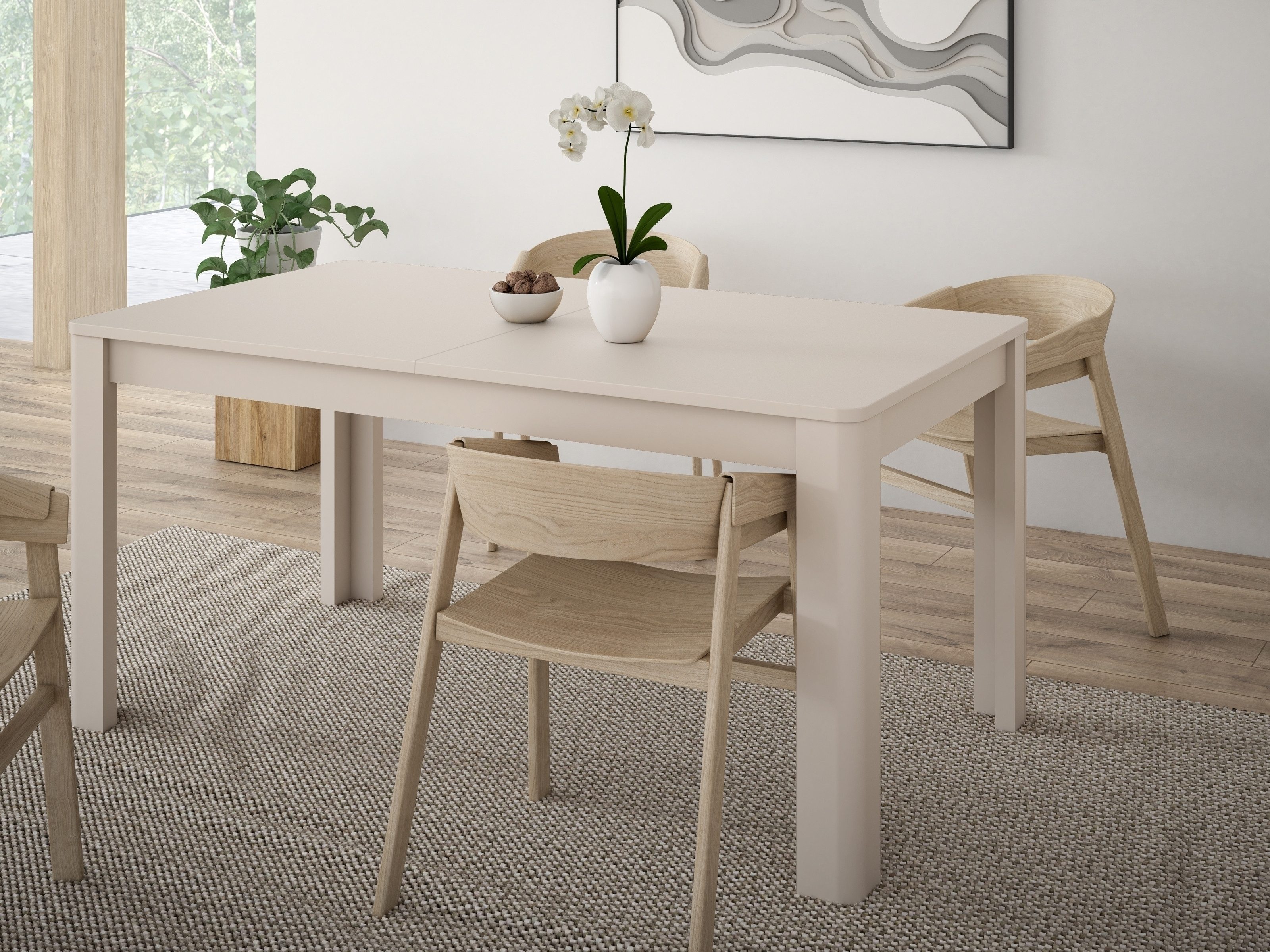 PREISBRECHER Kulissen-Esstisch BREATHTAKER, ausziehbar bis 206,6cm, sandfar günstig online kaufen