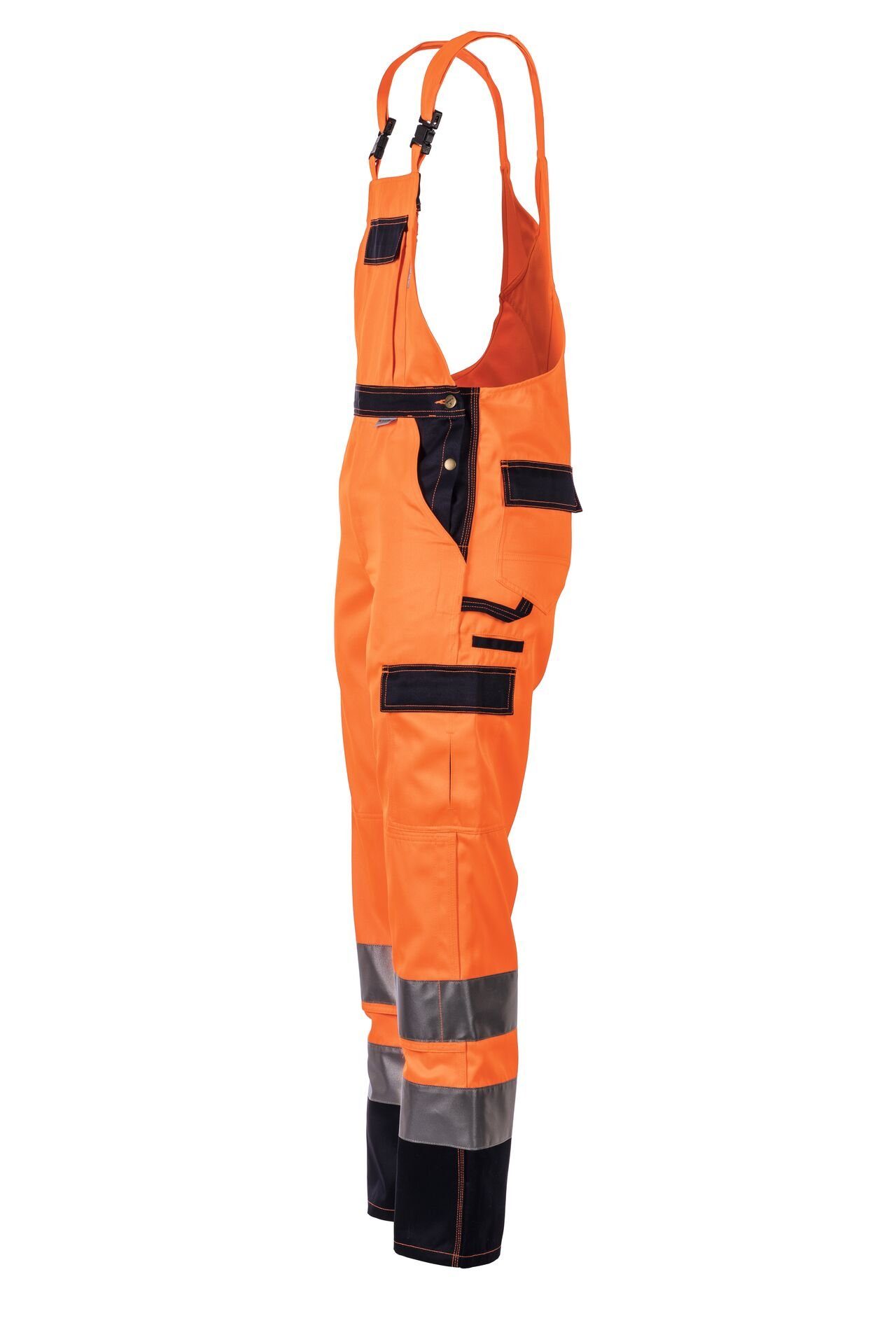 Planam Latzhose Größe Arbeitslatzhose (1-tlg) 58 Warnschutz orange/marine