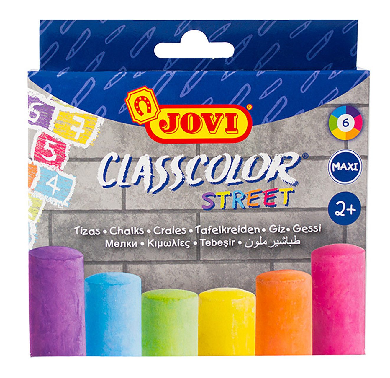 Jovi Malkreide JOVI Tafelkreiden CLASSCOLOR STREET 6er Schachtel, sortiert
