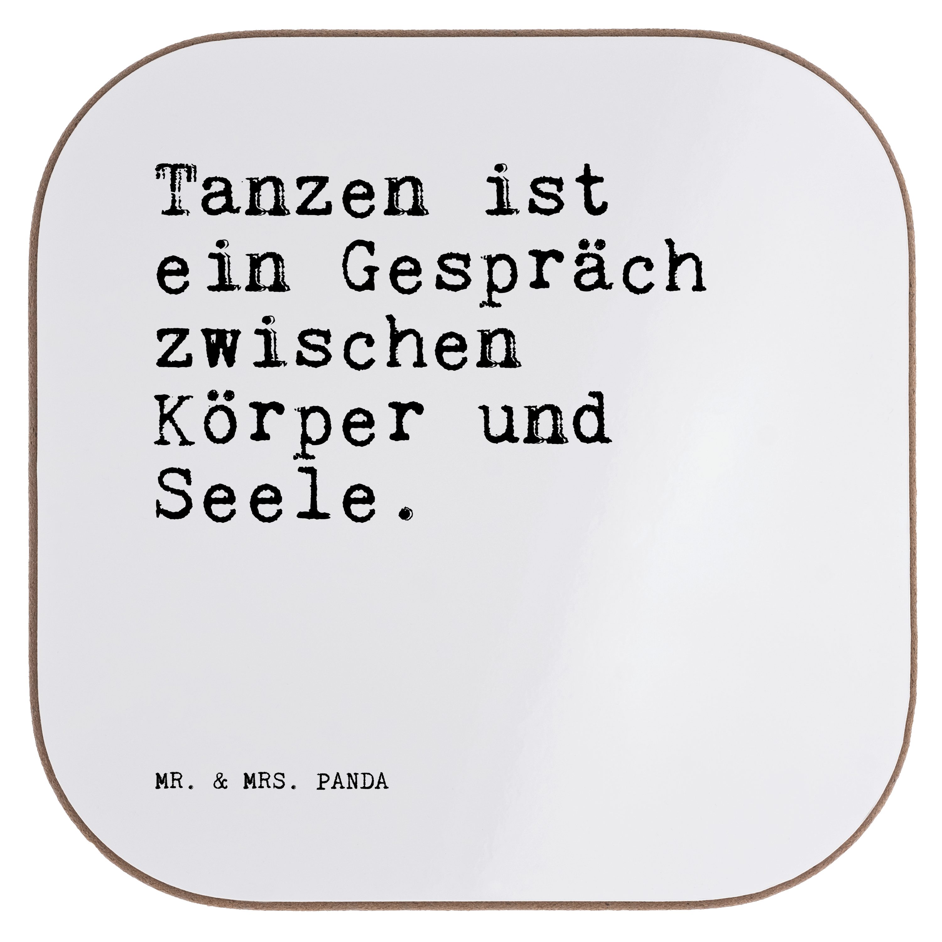 Mr. & Mrs. Panda Getränkeuntersetzer »Tanzen ist ein Gespräch... Weiß