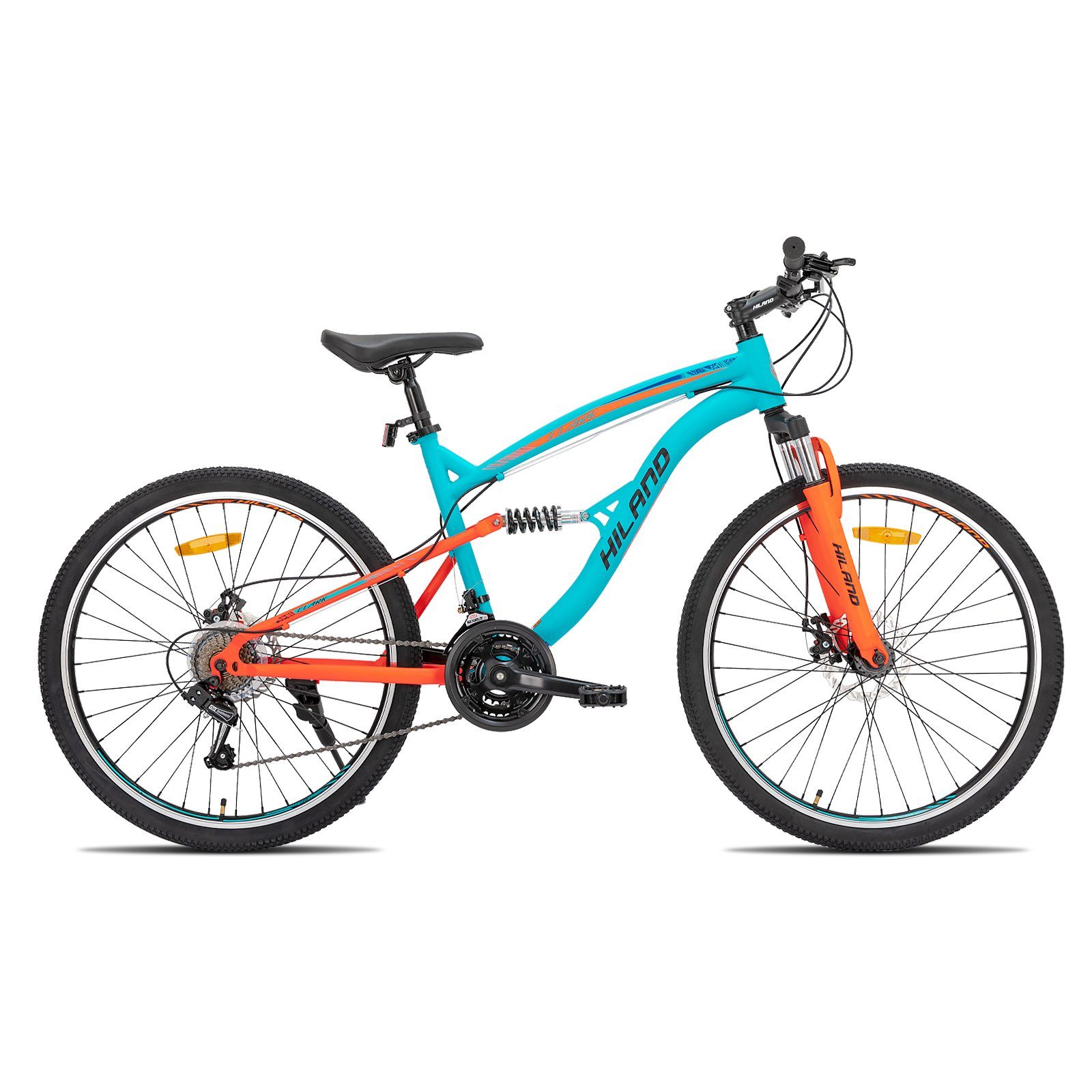 HILAND Mountainbike »26 Zoll Vollfederung Fully MTB Damen Herren,Doppelscheibenbremsen«,  21 Gang Shimano, Kettenschaltung, (set), für Damen und Herren 155 - 190 cm MTB  Fully Fahrrad