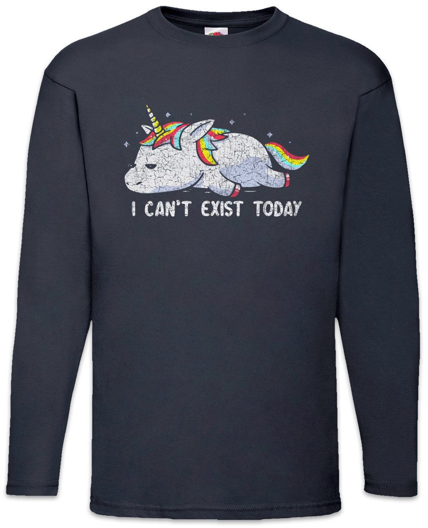 Langarmshirt I Can't Exist Today Langarm T-Shirt Faultier Couch Bett Schlafern